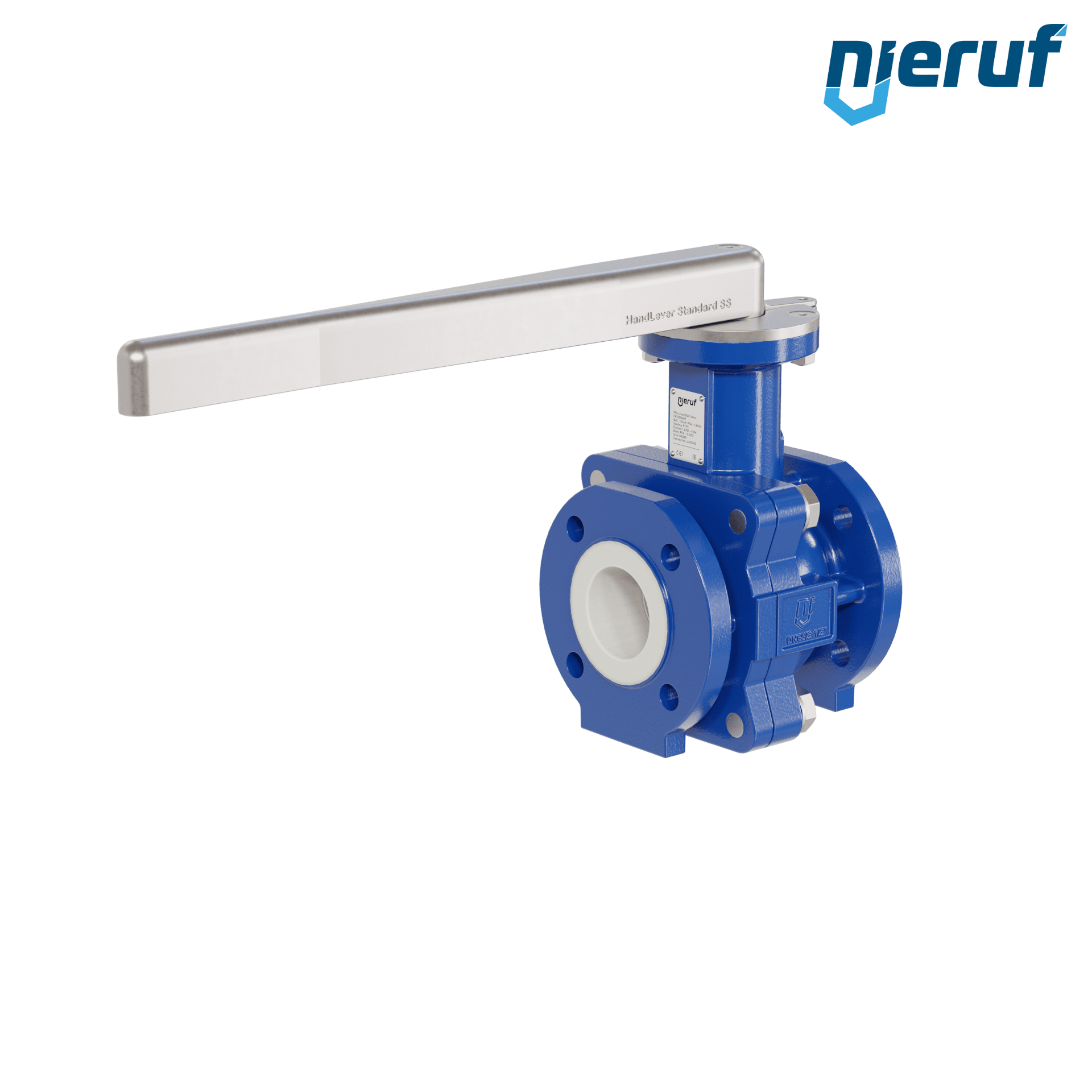 valvola a sfera flangiata PFA FK13 DN65 - 2 1/2" pollici ANSI 150 in ghisa sferoidale 5.3103 con leva in acciaio