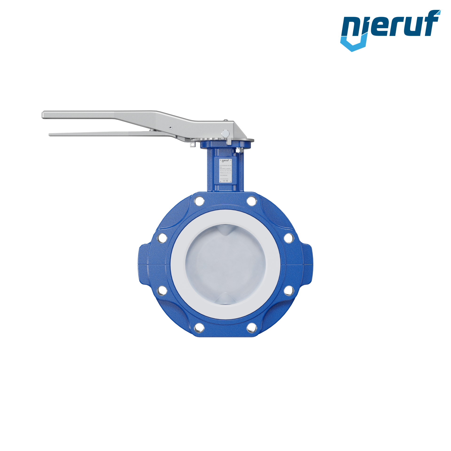 valvola a farfalla PFA PTFE AK10 DN150 ANSI150 leva inserto in FKM