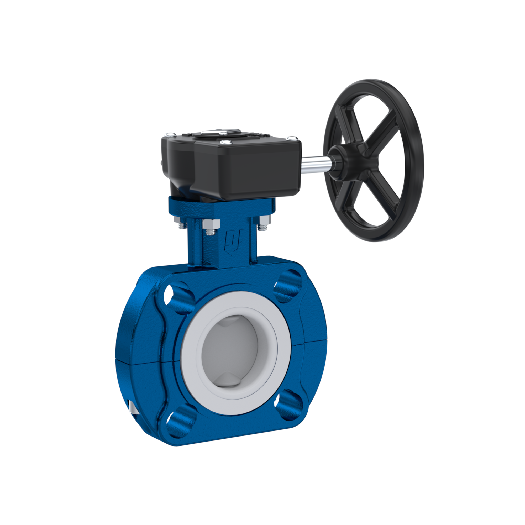 PFA-Butterfly-valve PTFE AK09 DN25 ANSI150 handwheel gearbox EPDM insert