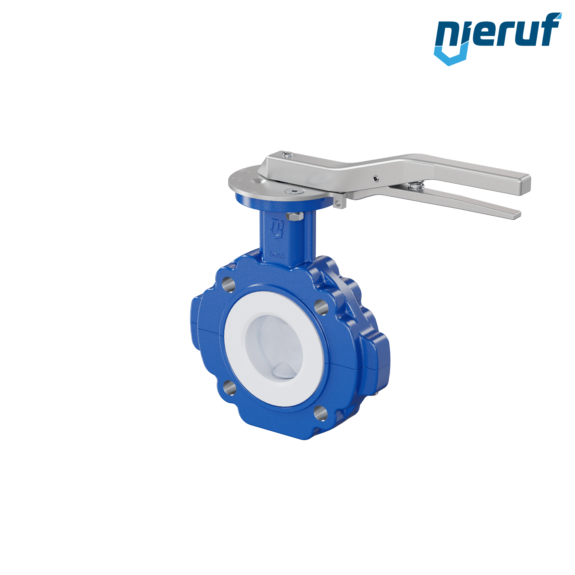 valvola a farfalla PFA PTFE AK10 DN65 ANSI150 leva inserto in FKM