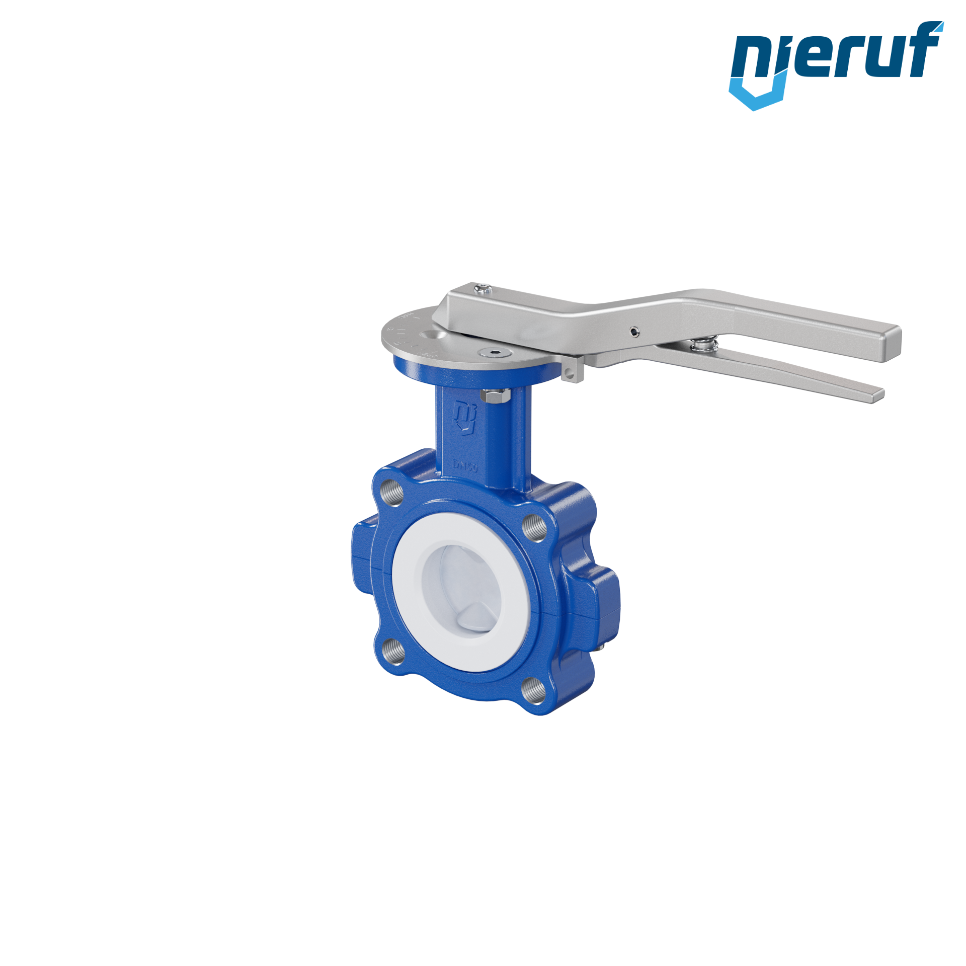 valvola a farfalla PTFE AK10 DN50 PN10-PN16 leva inserto in silicone valvola a farfalla PFA PTFE AK10 DN50 PN10-PN16 leva inserto in FKM