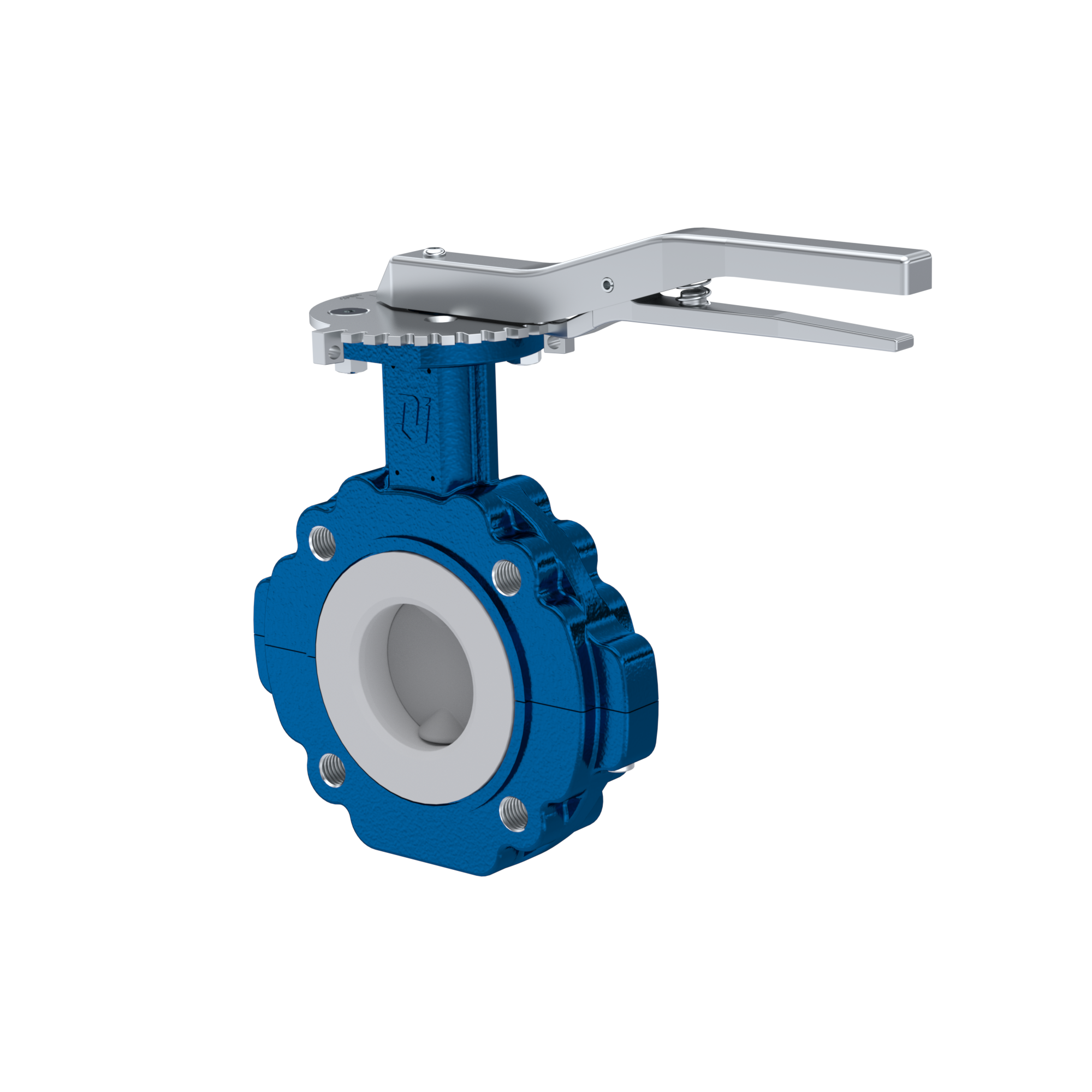Butterfly-valve PTFE AK10 DN65 ANSI150 lever silicone insert Butterfly-valve PTFE AK10 DN65 ANSI150 lever silicone insert
