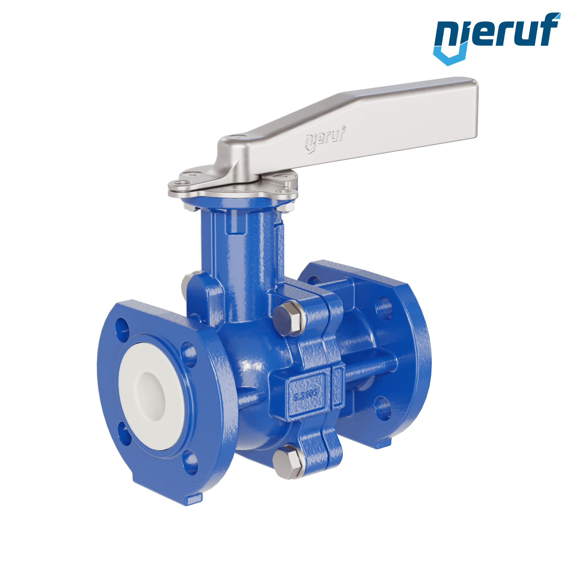valvola a sfera flangiata PFA FK13 DN25 - 1" pollici PN10/16 in ghisa sferoidale 5.3103 con leva in acciaio valvola a sfera flangiata PFA FK13 DN25 - 1" pollici PN10/16 in ghisa sferoidale 5.3103 con leva in acciaio