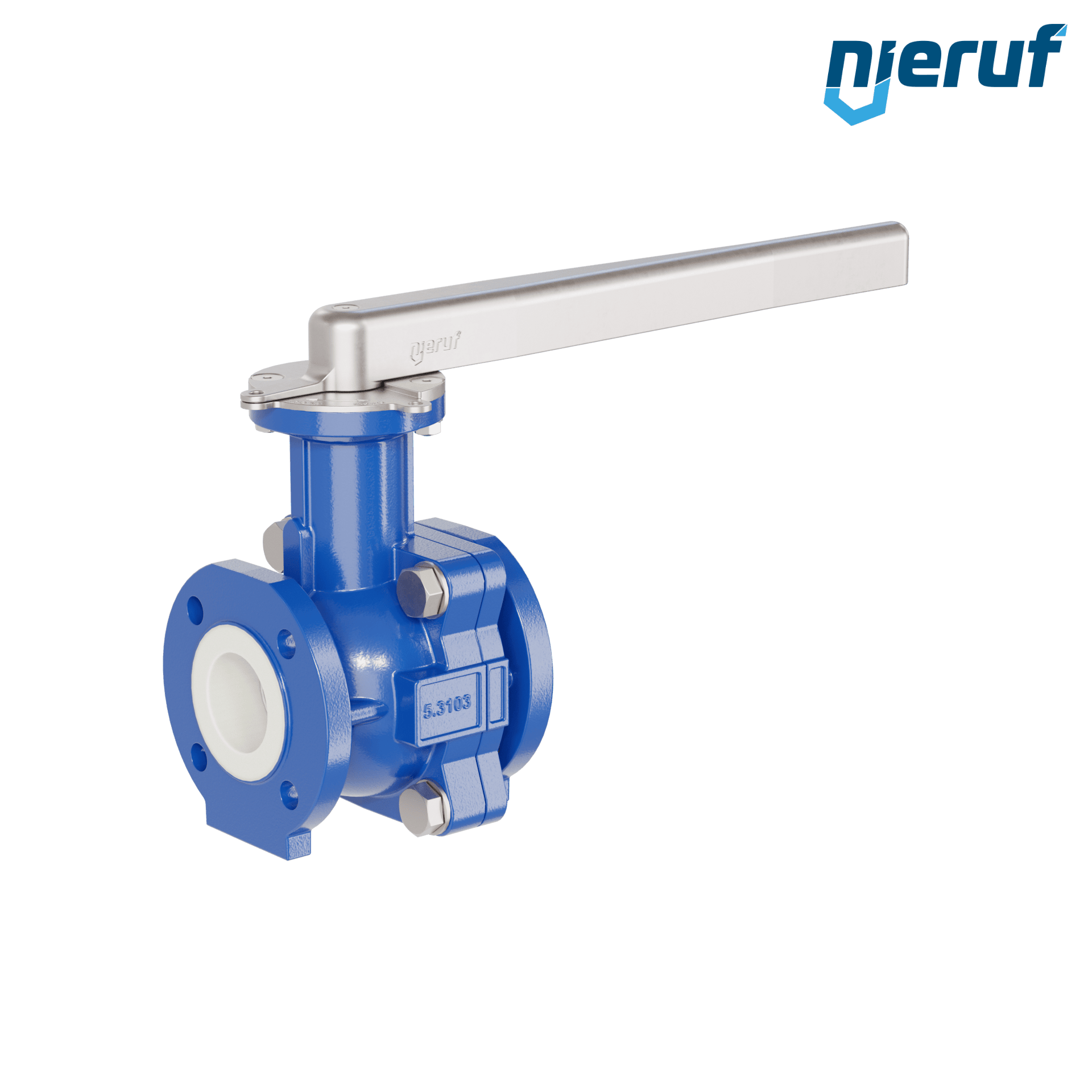 valvola a sfera flangiata PFA FK13 DN65 - 2 1/2" pollici ANSI 150 in ghisa sferoidale 5.3103 con leva in acciaio