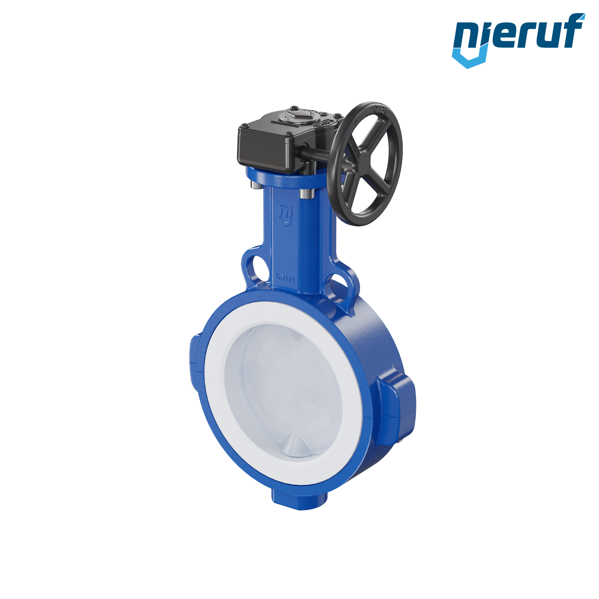 valvola a farfalla PTFE AK09 DN125 PN10-PN16 volantino manuale inserto in silicone valvola a farfalla PFA PTFE AK09 DN125 ANSI150 volantino manuale inserto in FKM