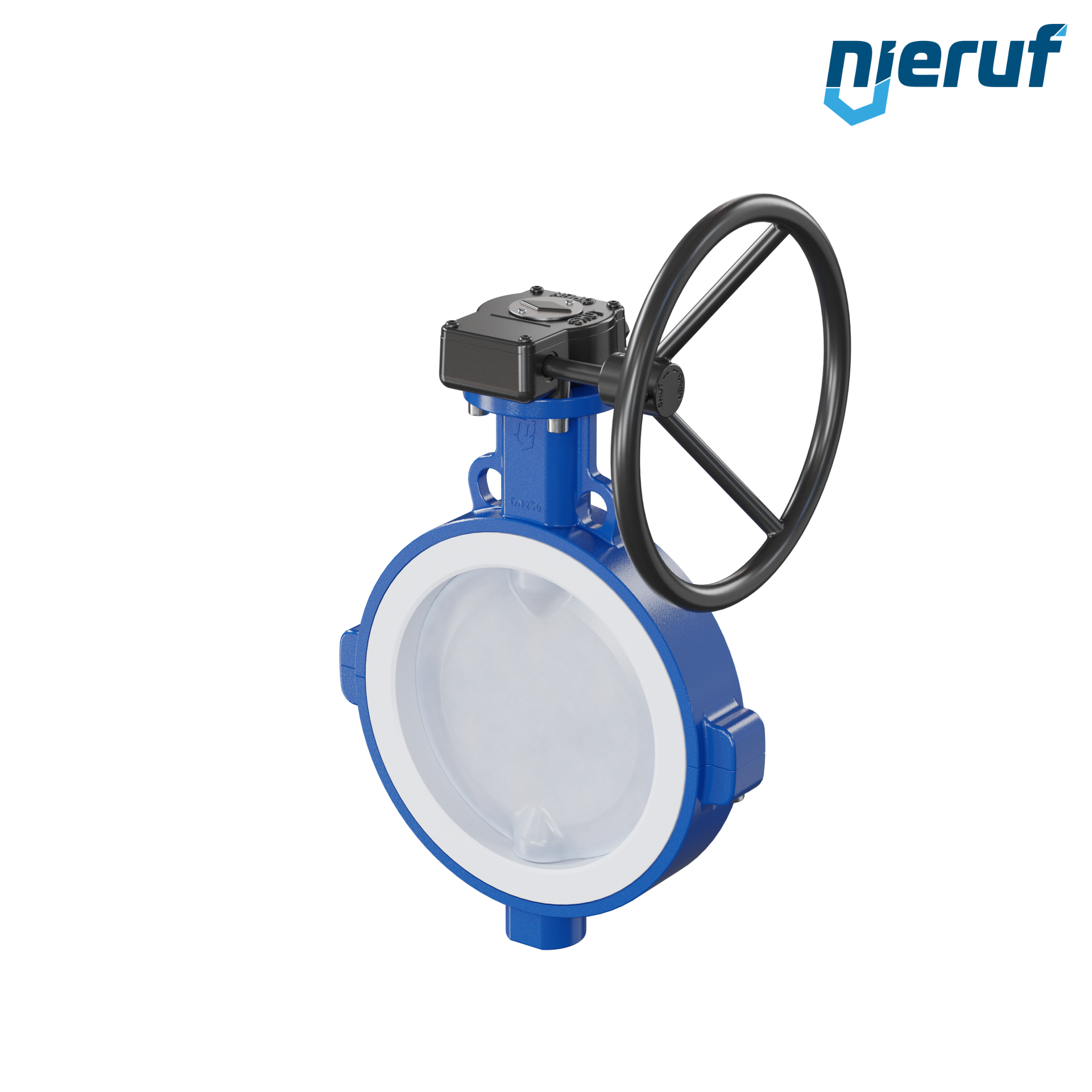 valvola a farfalla PFA PTFE AK09 DN250 ANSI150 volantino manuale inserto in FKM