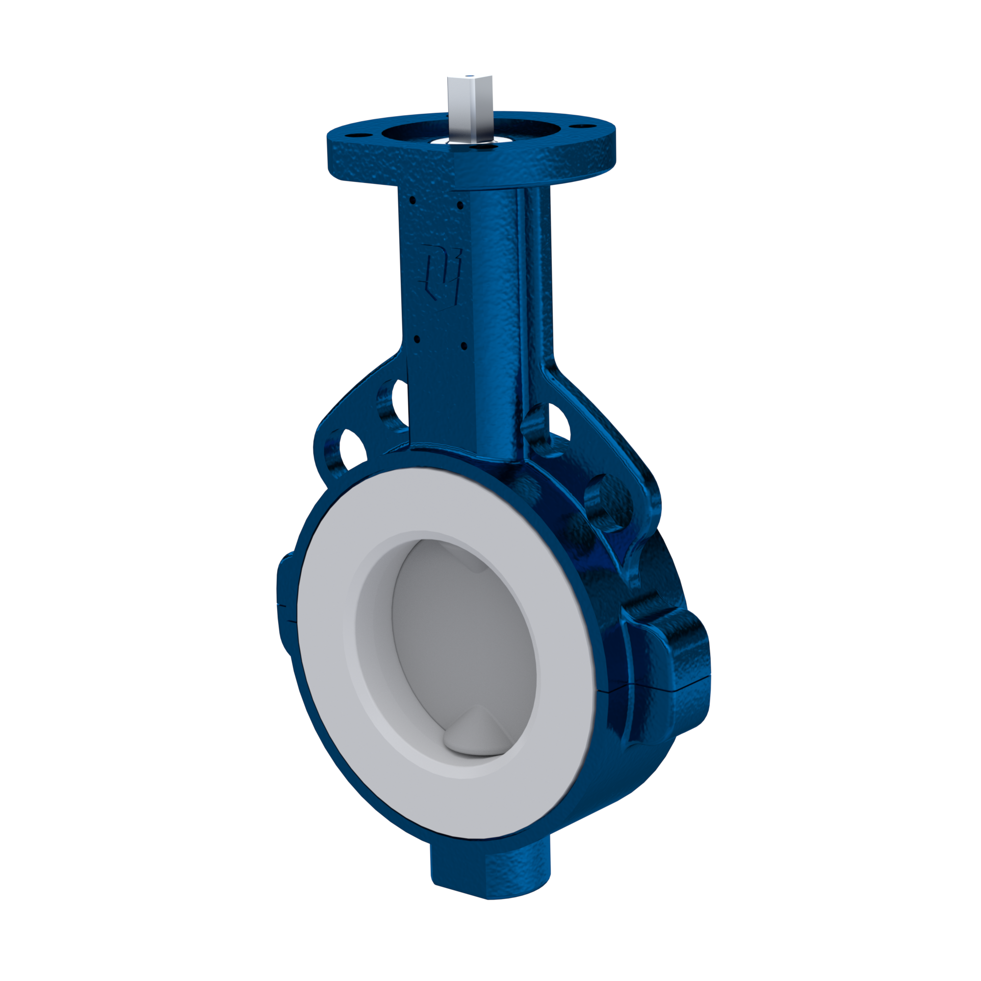 valvola a farfalla PFA PTFE AK09 DN100 PN10-PN16 senza leva inserto in EPDM