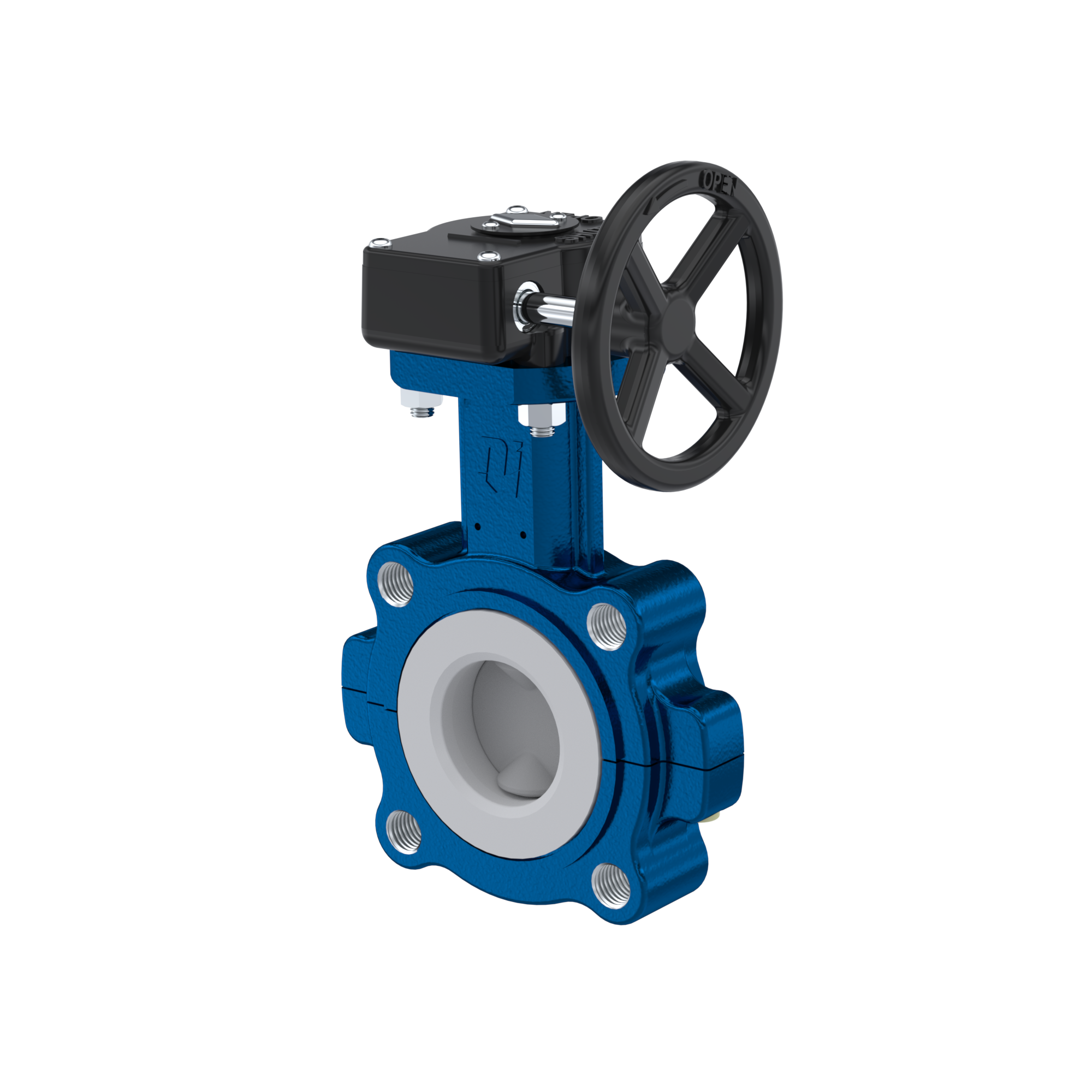 Butterfly-valve PTFE AK10 DN50 ANSI150 handwheel gearbox FKM insert Butterfly-valve PTFE AK10 DN50 ANSI150 handwheel gearbox FKM insert