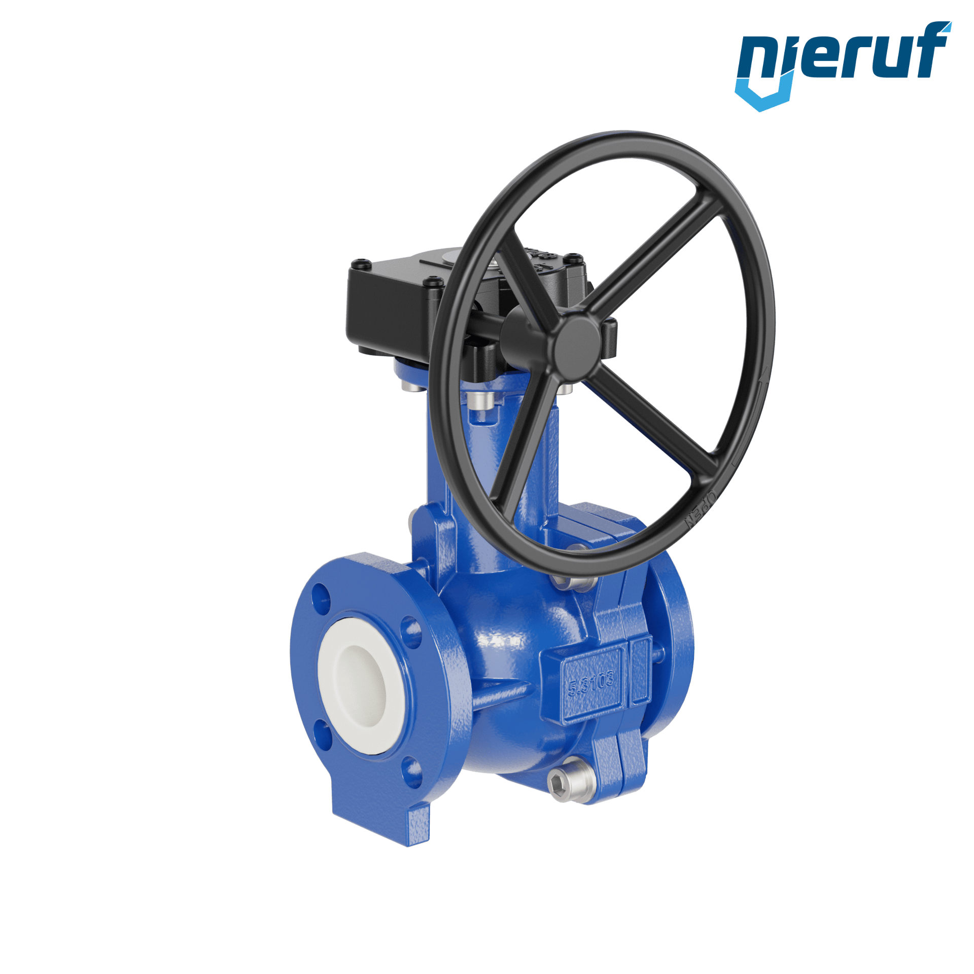 valvola a sfera flangiata PFA FK13 DN40 - 1 1/2" pollici ANSI 150 inghisa sferoidale 5.3103 con volantino manuale