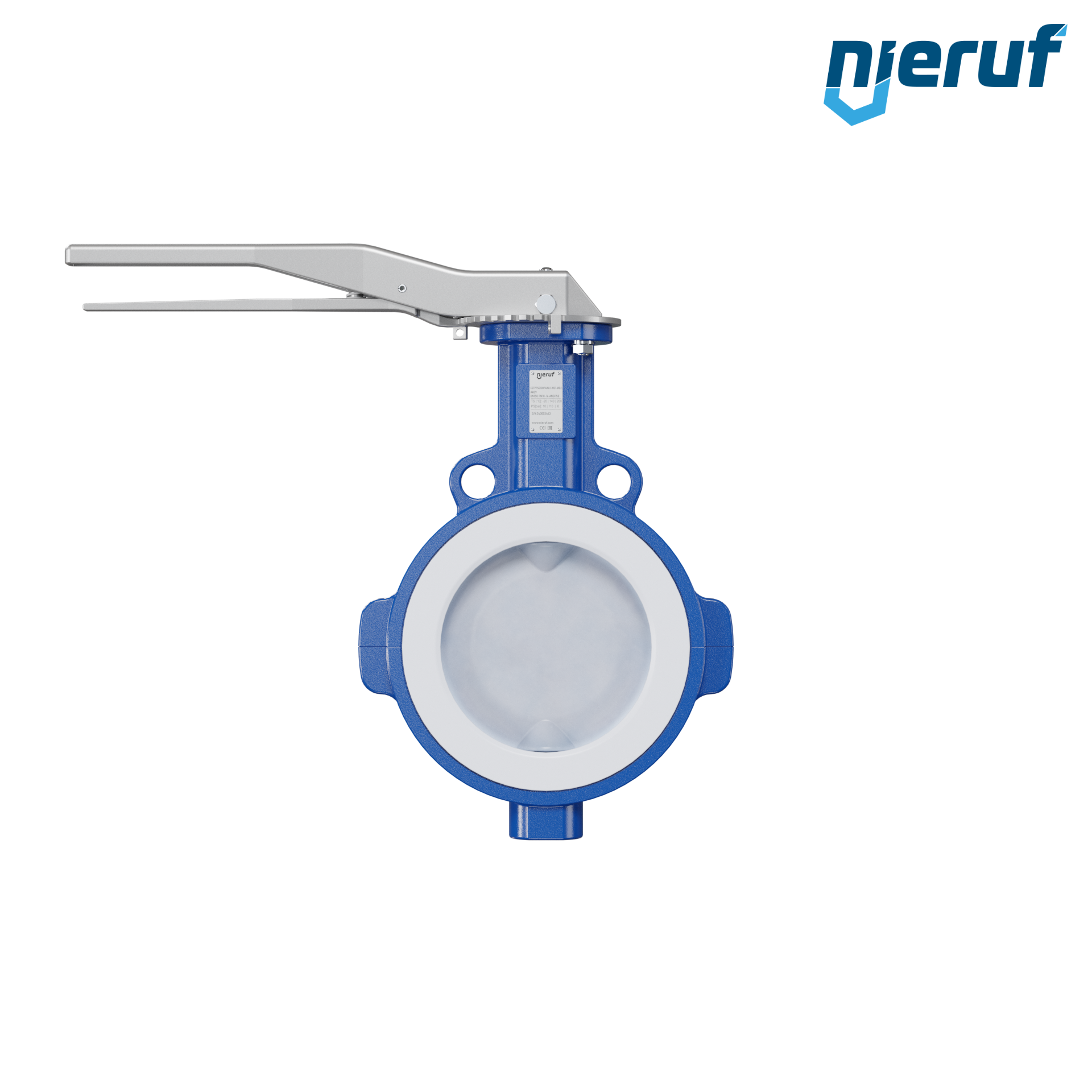 valvola a farfalla PFA PTFE AK09 DN150 ANSI150 leva inserto in FKM