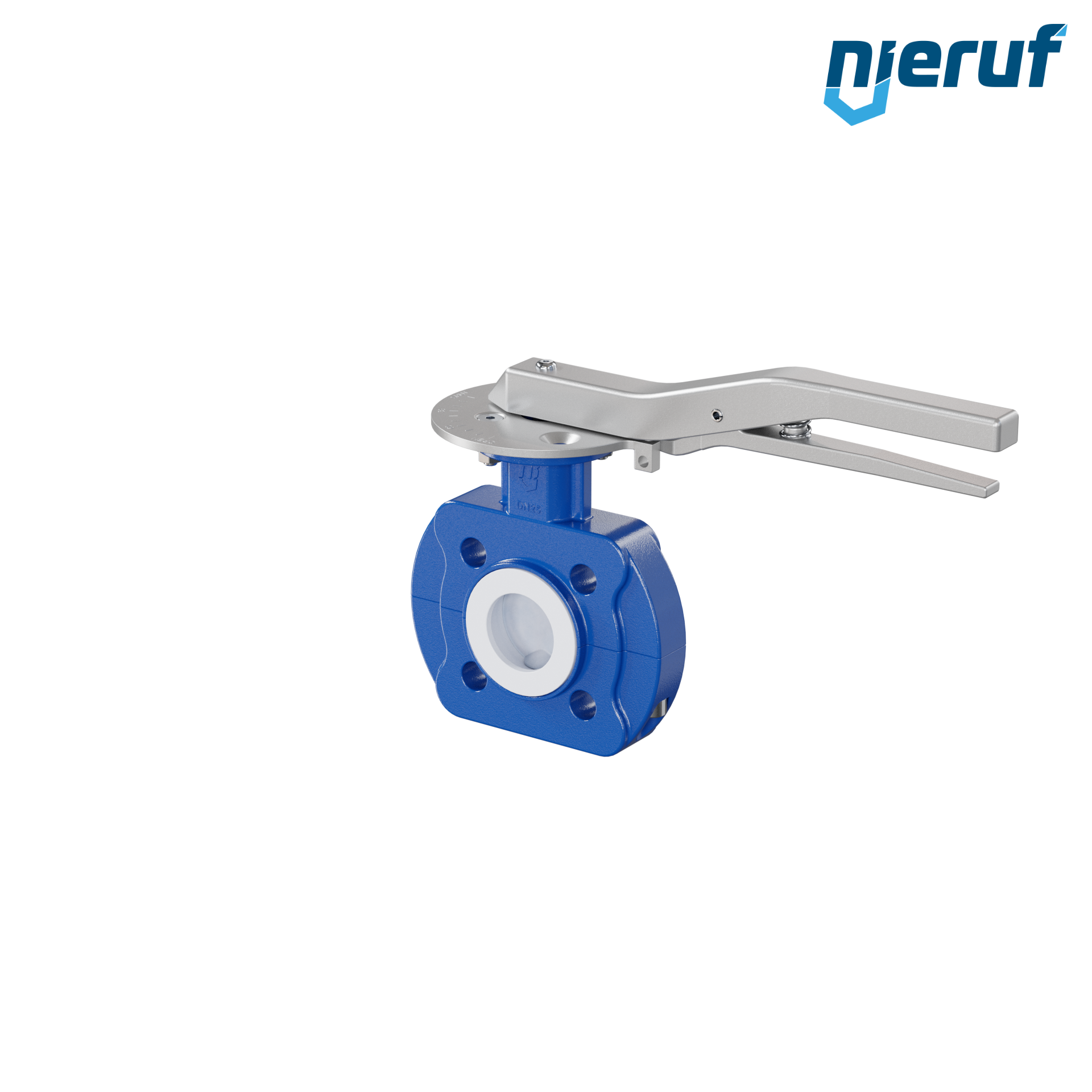 valvola a farfalla PFA PTFE AK09 DN25 PN10-PN16 leva inserto in FKM