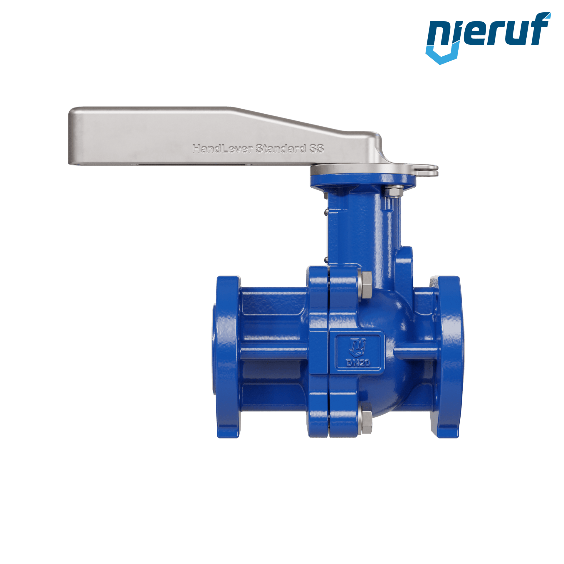 valvola a sfera flangiata PFA FK13 DN20 - 3/4" pollici PN10/16 in ghisa sferoidale 5.3103 con leva in acciaio