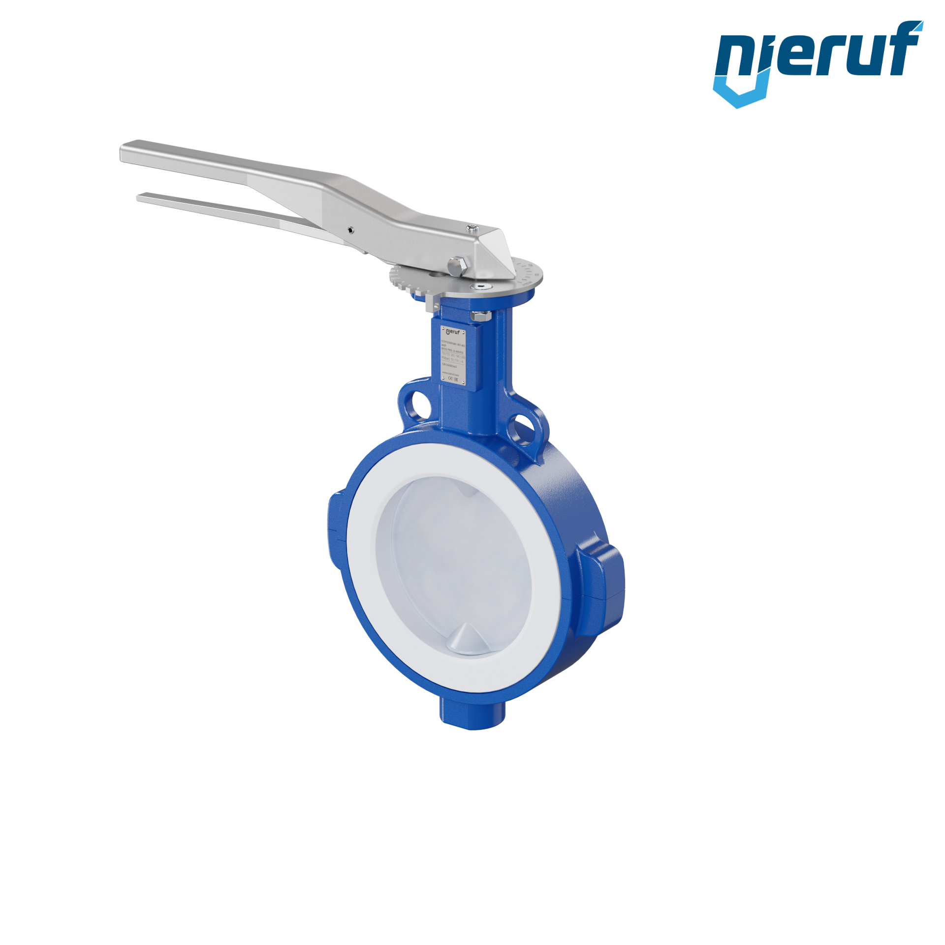 valvola a farfalla PFA PTFE AK09 DN150 ANSI150 leva inserto in FKM