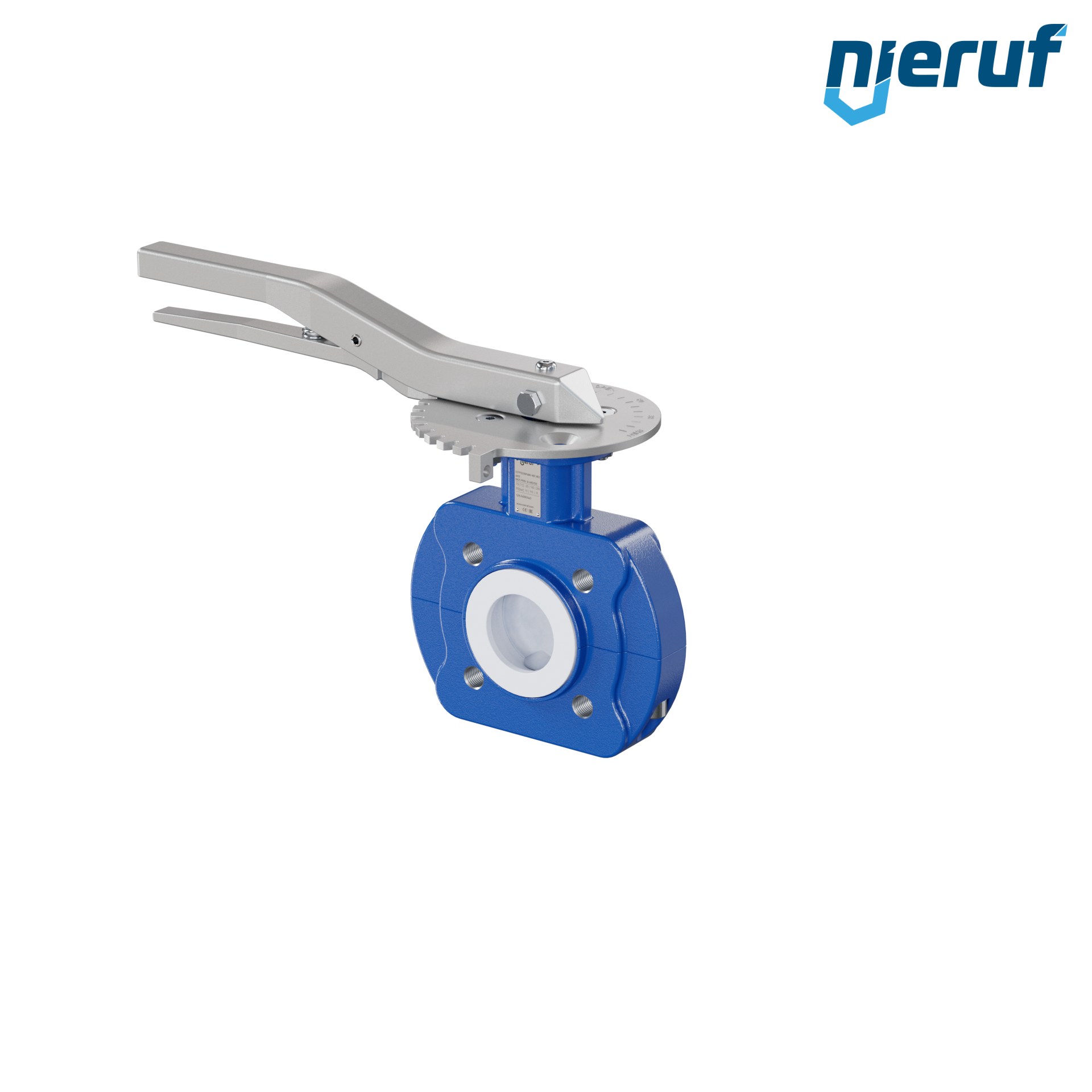valvola a farfalla PFA PTFE AK10 DN25 PN10-PN16 leva inserto in FKM