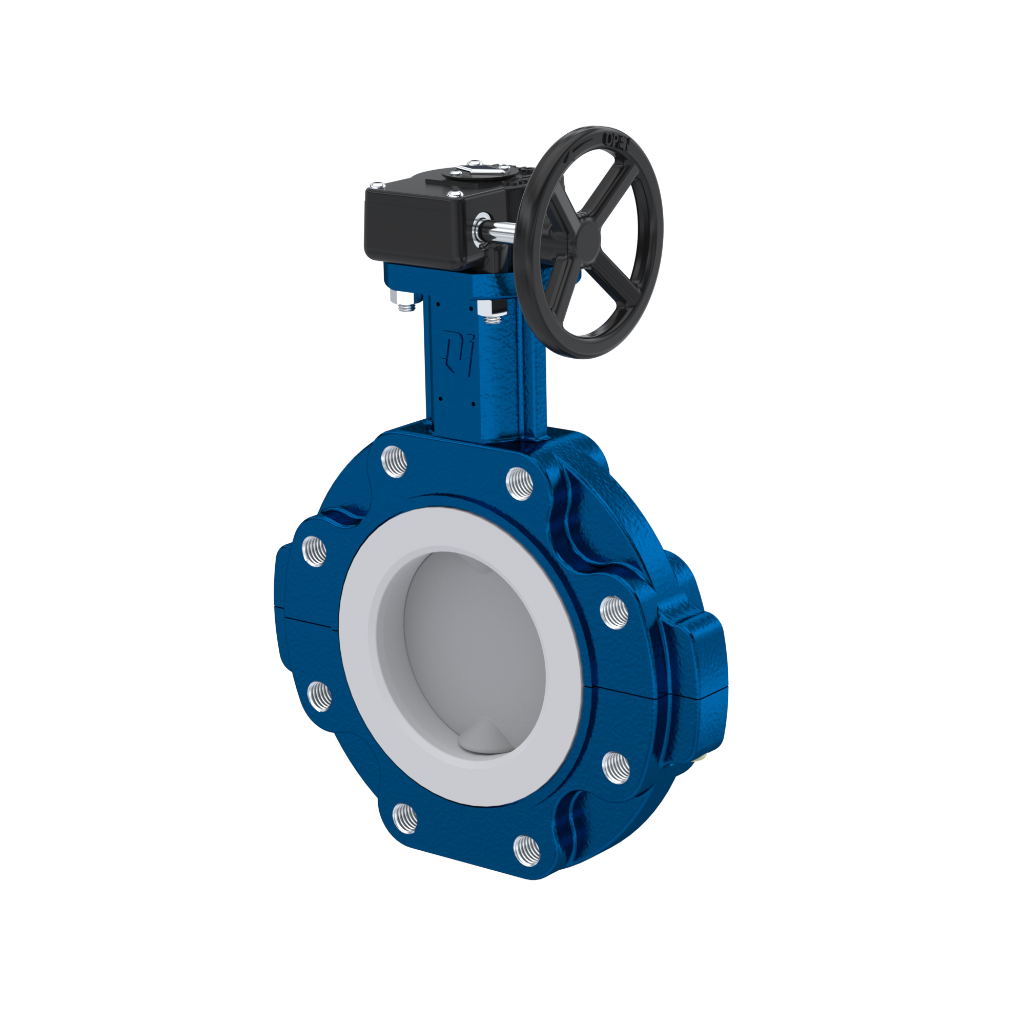 Butterfly-valve PTFE AK10 DN100 ANSI150 handwheel gearbox silicone insert Butterfly-valve PTFE AK10 DN100 ANSI150 handwheel gearbox silicone insert