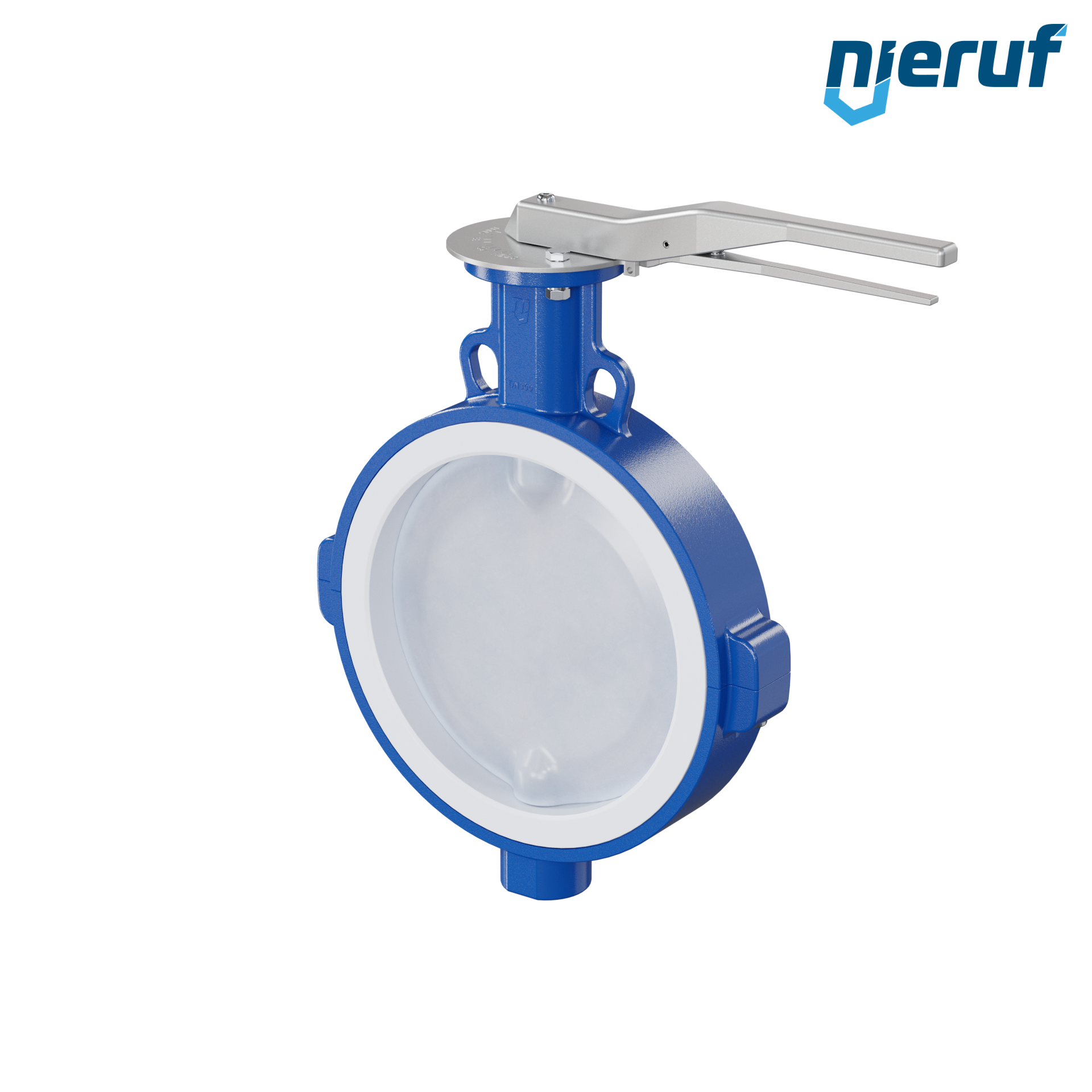 valvola a farfalla PFA PTFE AK09 DN300 PN10-PN16 leva inserto in FKM