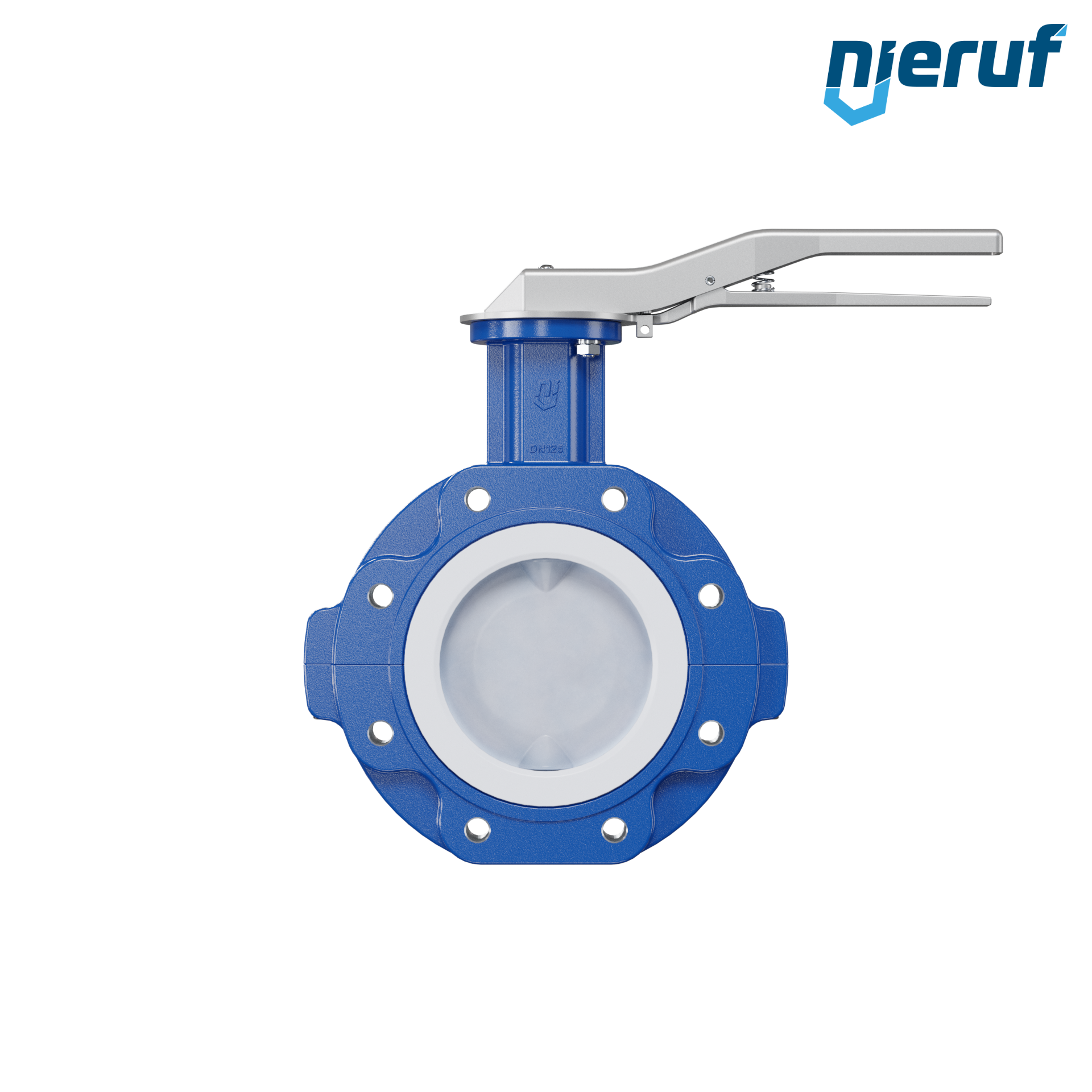 valvola a farfalla PFA PTFE AK10 DN125 PN10-PN16 leva inserto in FKM