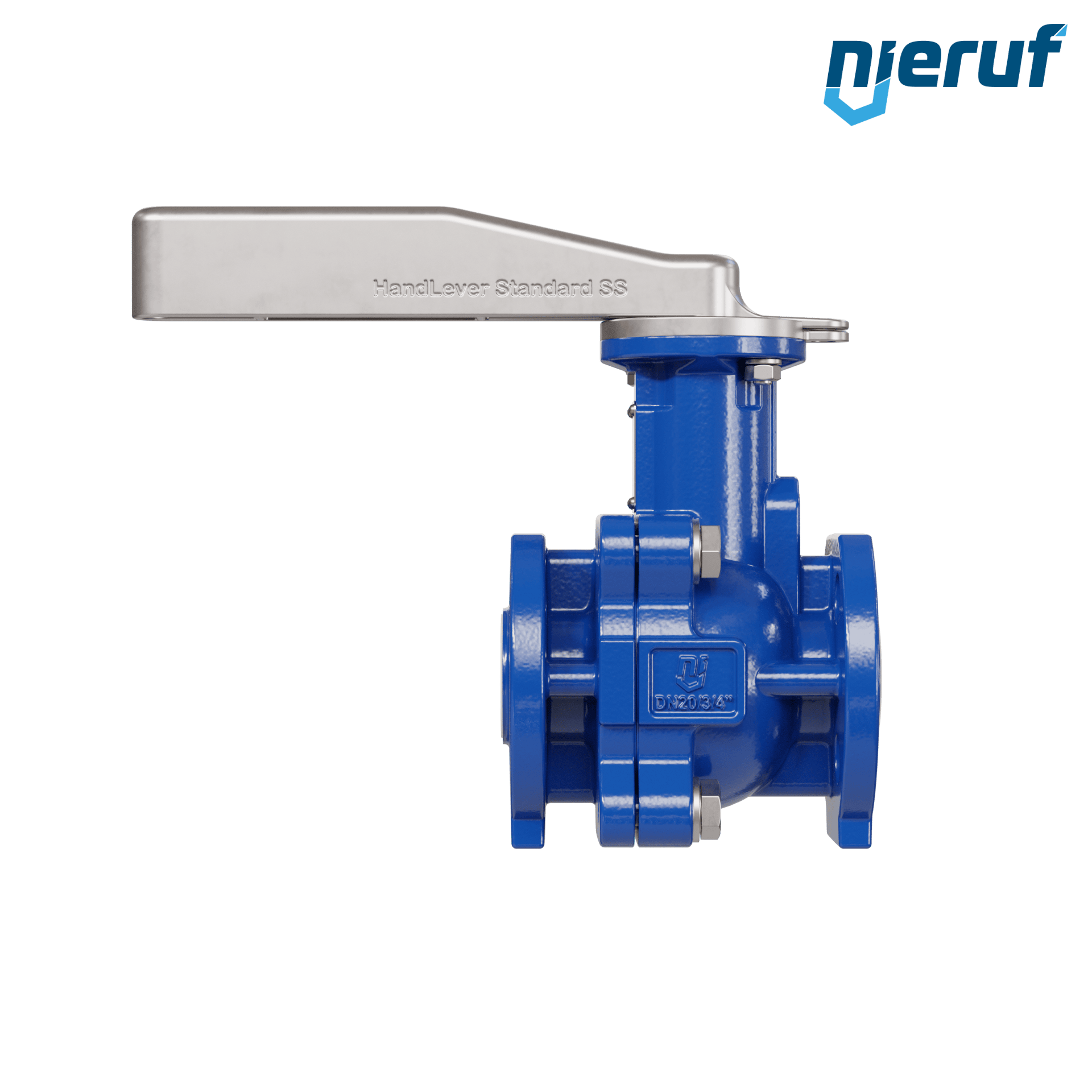 valvola a sfera flangiata PFA FK13 DN20 - 3/4" pollici ANSI 150 in ghisa sferoidale 5.3103 con leva in acciaio