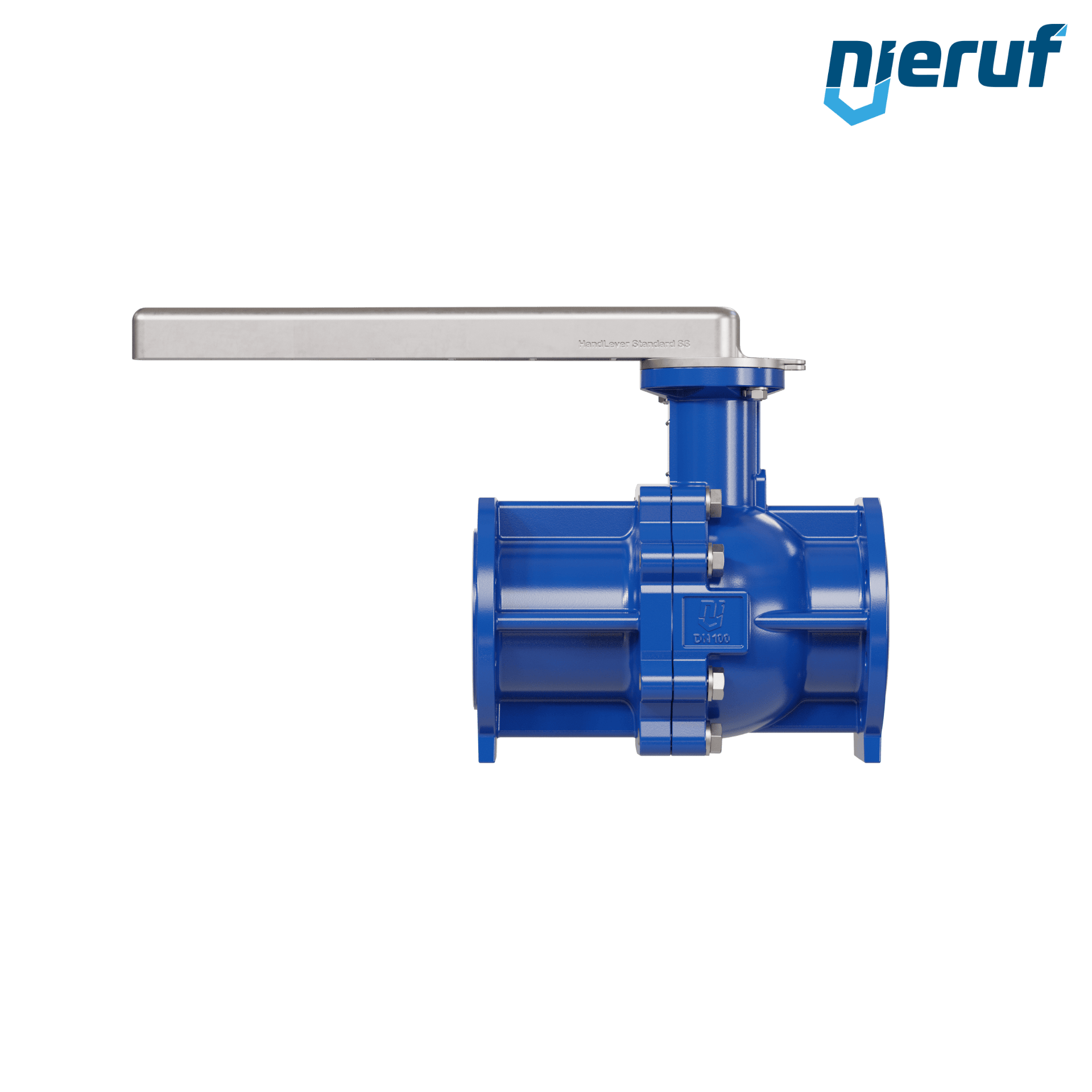 valvola a sfera flangiata PFA FK13 DN100 - 4" pollici PN10/16 in ghisa sferoidale 5.3103 con leva in acciaio