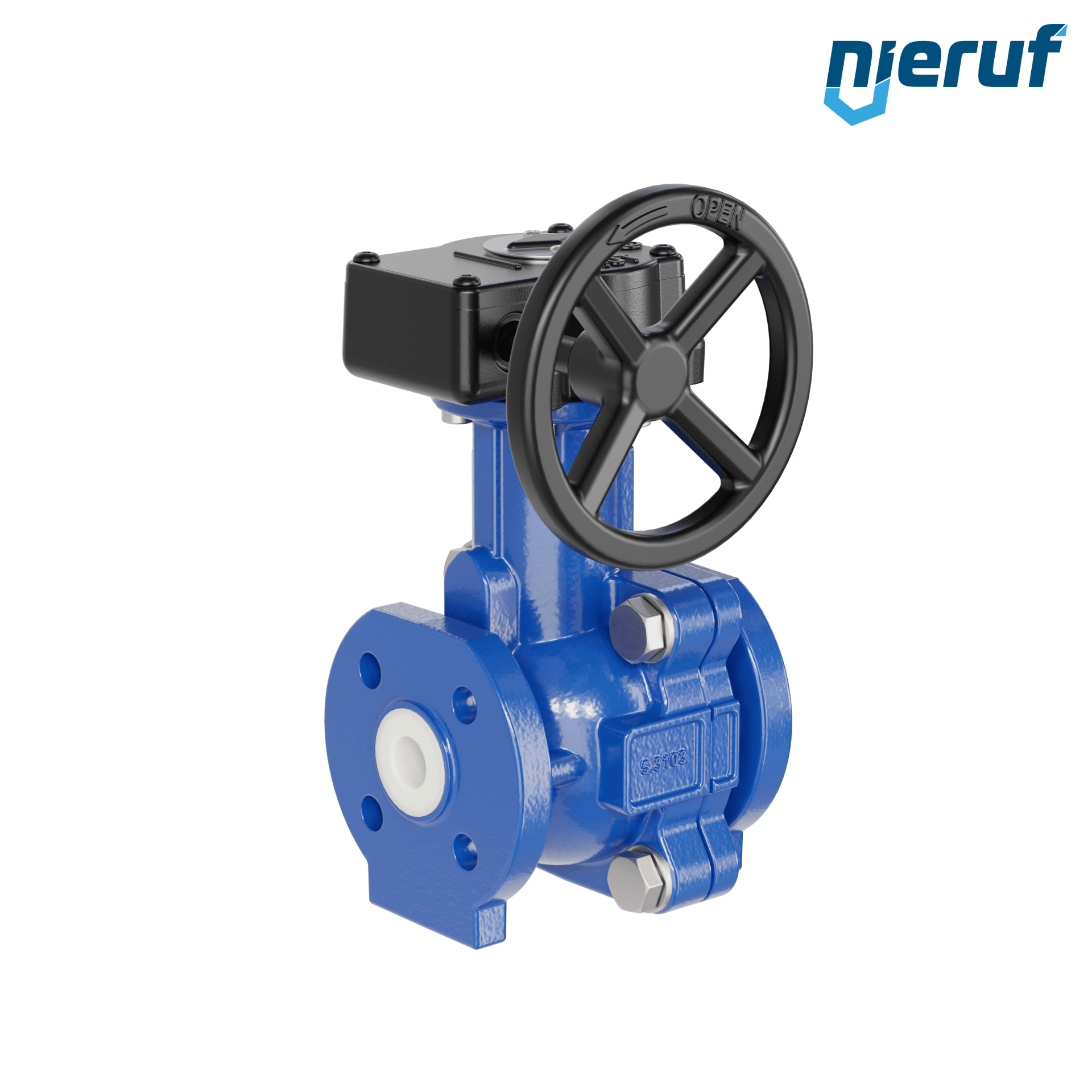 valvola a sfera flangiata PFA FK13 DN15 - 1/2" pollici ANSI 150 inghisa sferoidale 5.3103 con volantino manuale