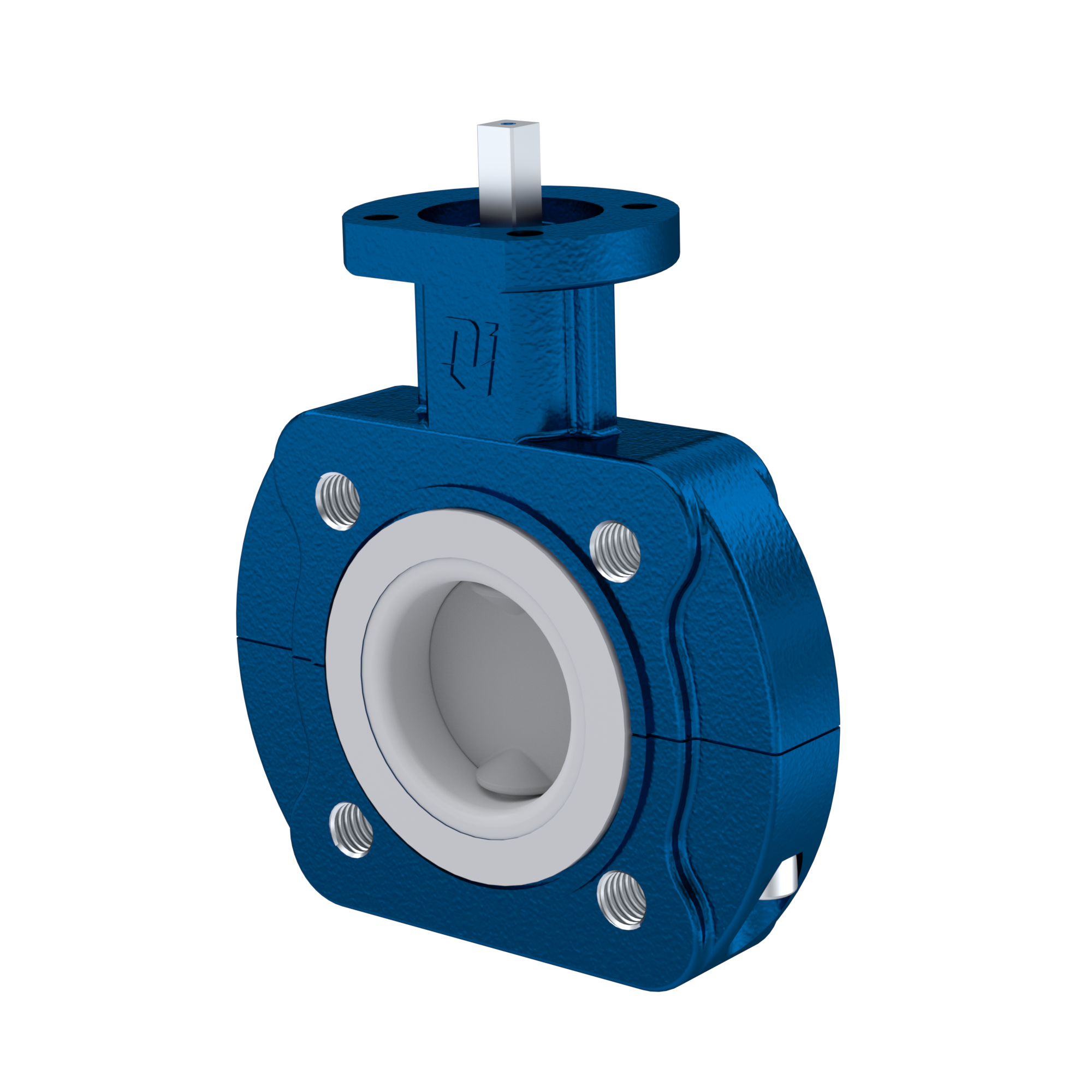 valvola a farfalla PFA PTFE AK10 DN40 ANSI150 senza leva inserto in FKM