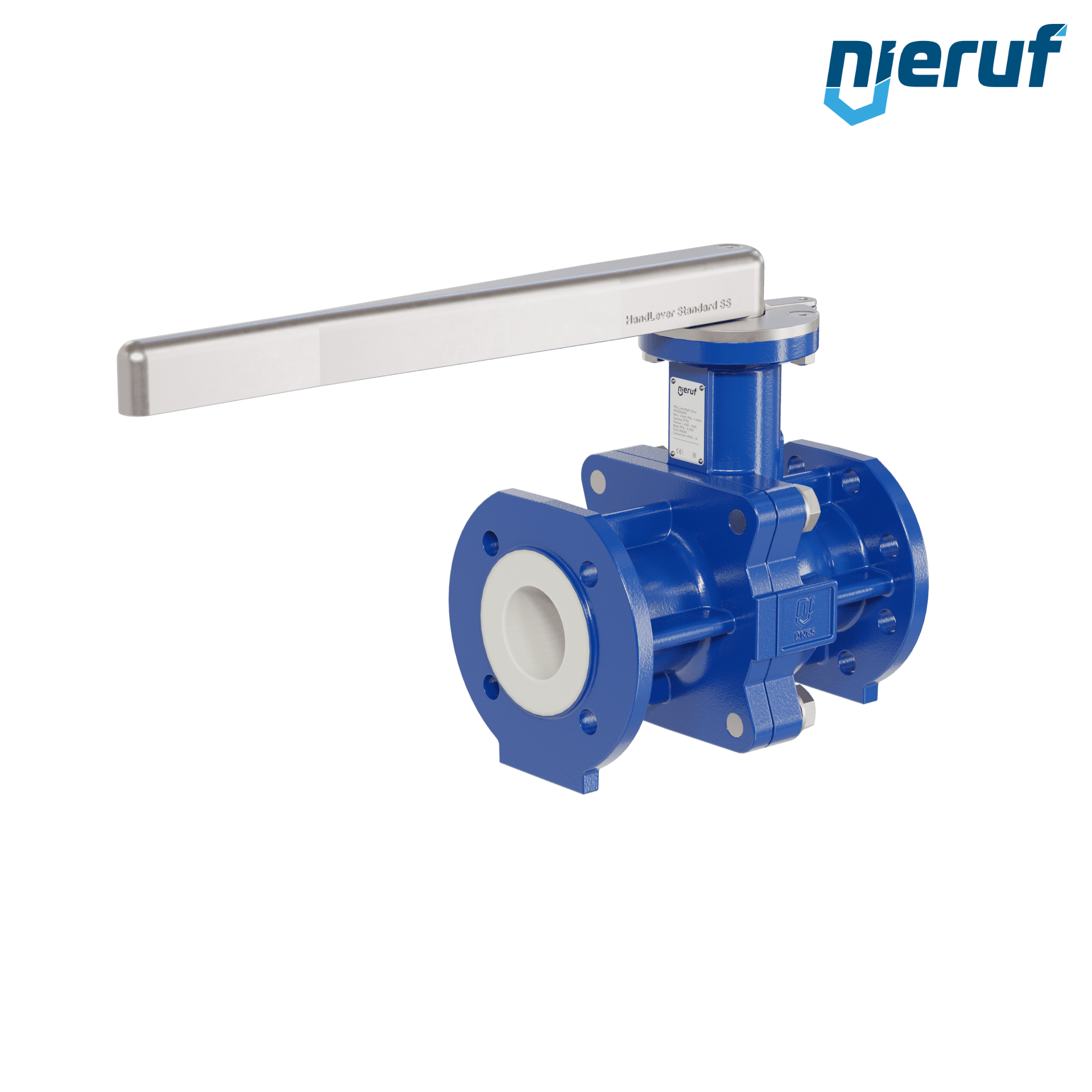 valvola a sfera flangiata PFA FK13 DN65 - 2 1/2" pollici PN10/16 in ghisa sferoidale 5.3103 con leva in acciaio