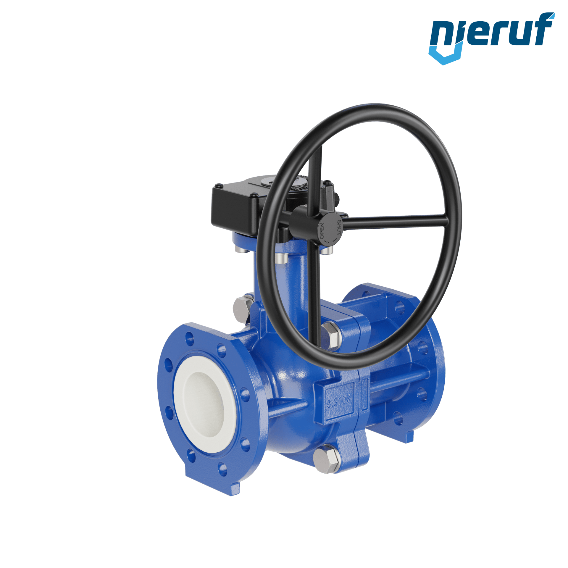 valvola a sfera flangiata PFA FK13 DN80 - 3" pollici PN10/16 in ghisa sferoidale 5.3103 con volantino manuale