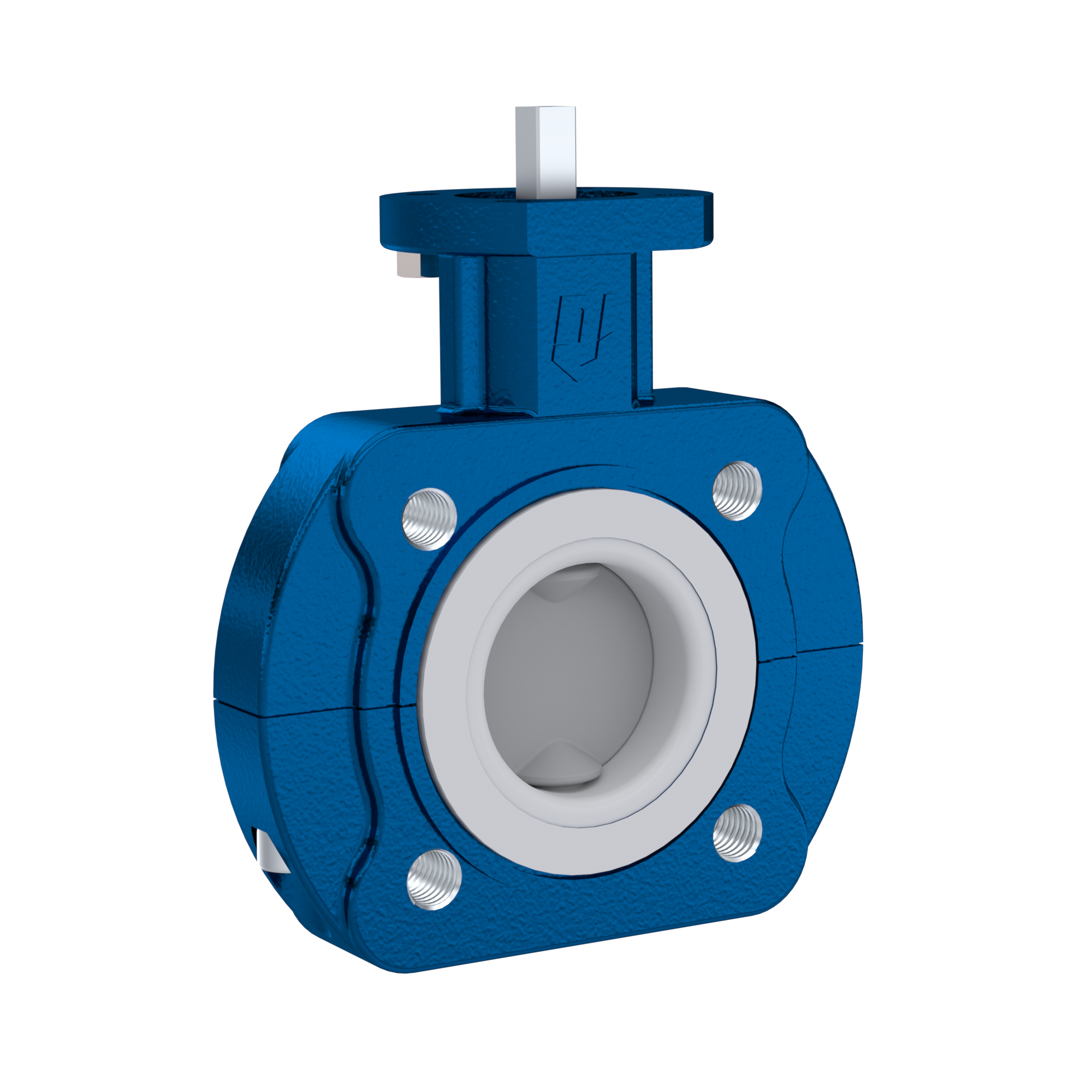 valvola a farfalla PFA PTFE AK10 DN40 ANSI150 senza leva inserto in FKM