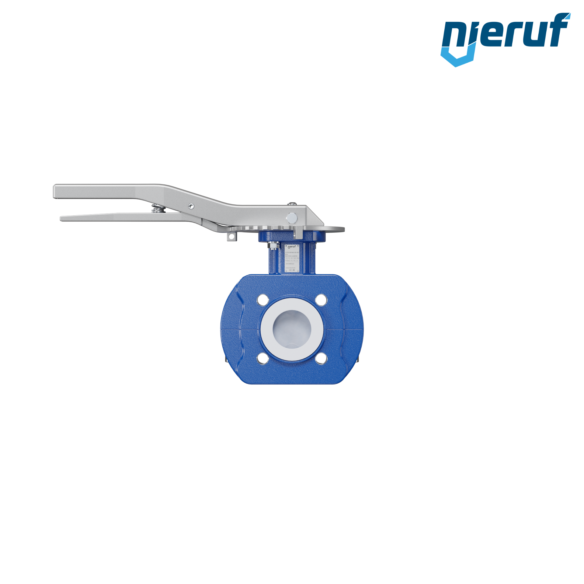valvola a farfalla PFA PTFE AK10 DN25 ANSI150 leva inserto in FKM