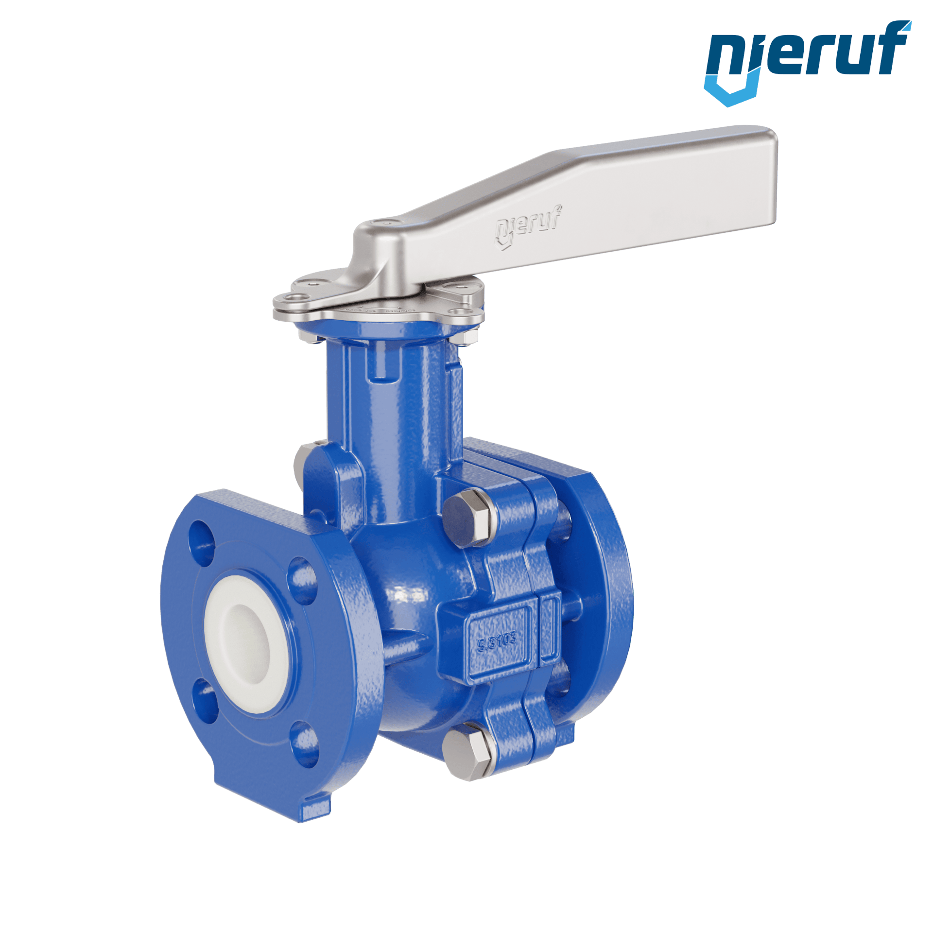 valvola a sfera flangiata PFA FK13 DN25 - 1" pollici ANSI 150 in ghisa sferoidale 5.3103 con leva in acciaio