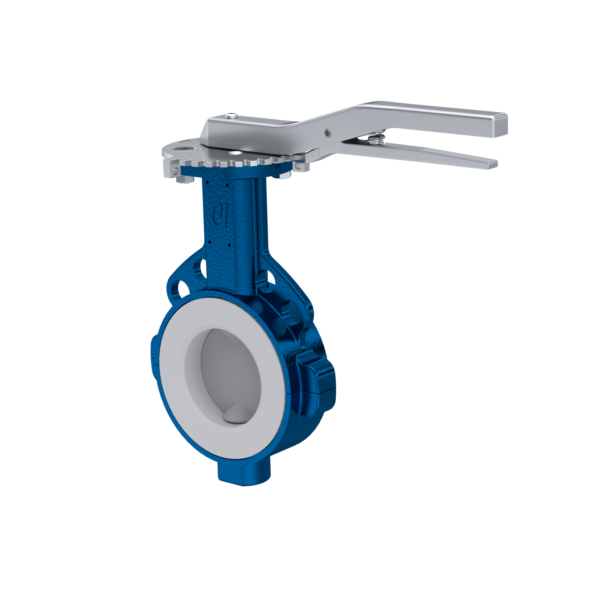 PFA-Butterfly-valve PTFE AK09 DN50 PN10-PN16 lever silicone insert