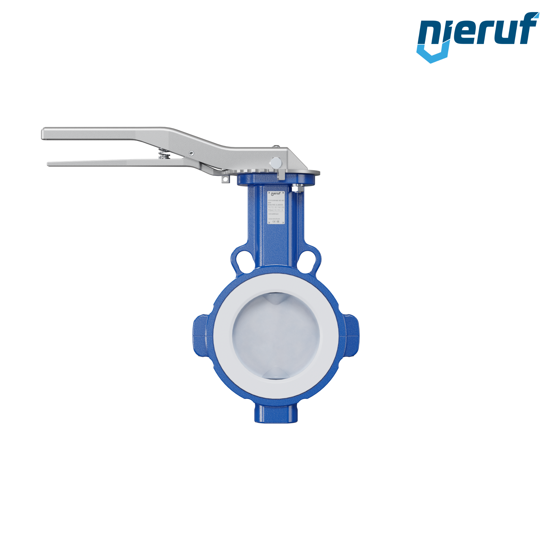 valvola a farfalla PTFE AK09 DN100 PN10-PN16 leva inserto in silicone valvola a farfalla PFA PTFE AK09 DN100 ANSI150 leva inserto in FKM