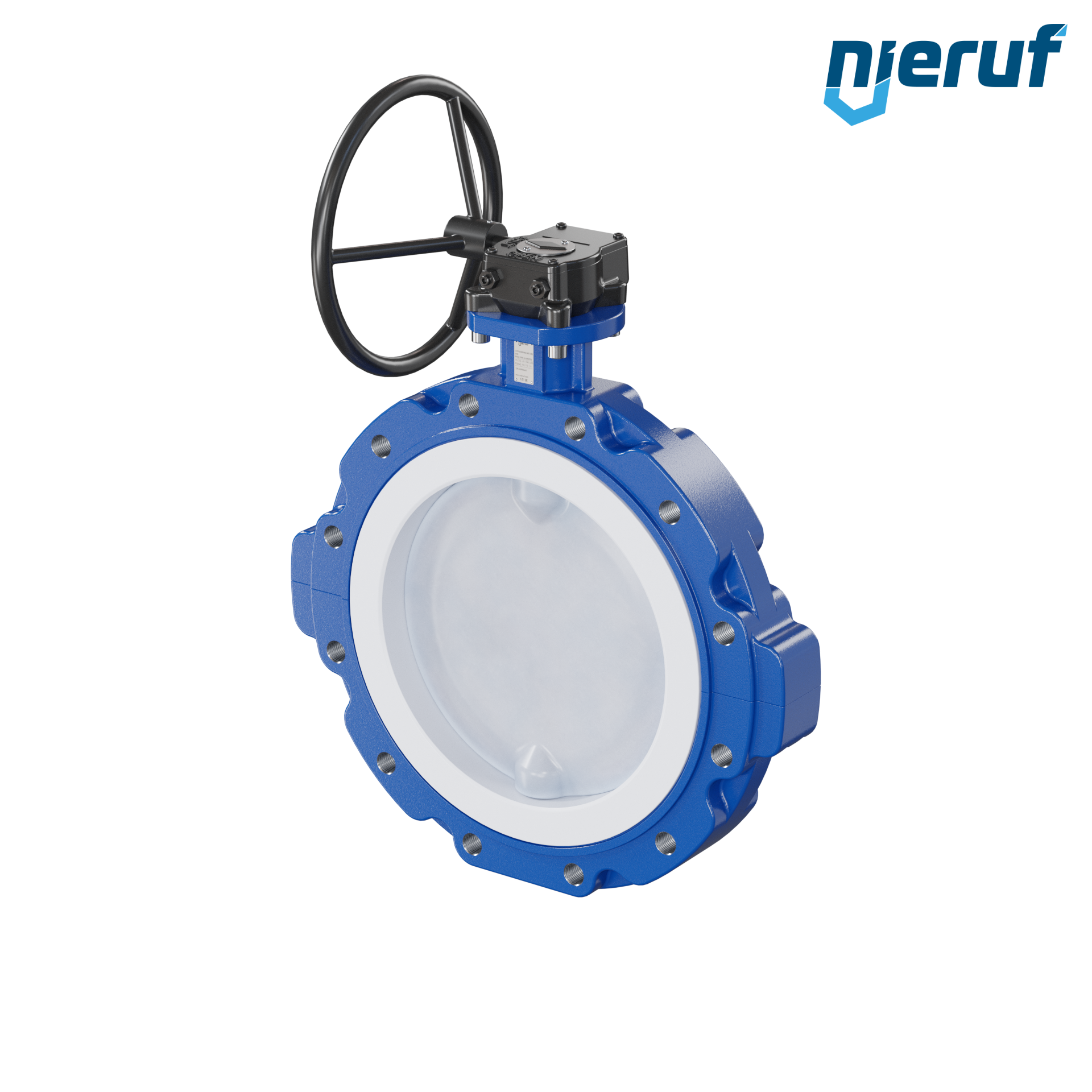 valvola a farfalla PFA PTFE AK10 DN350 ANSI150 volantino manuale inserto in FKM