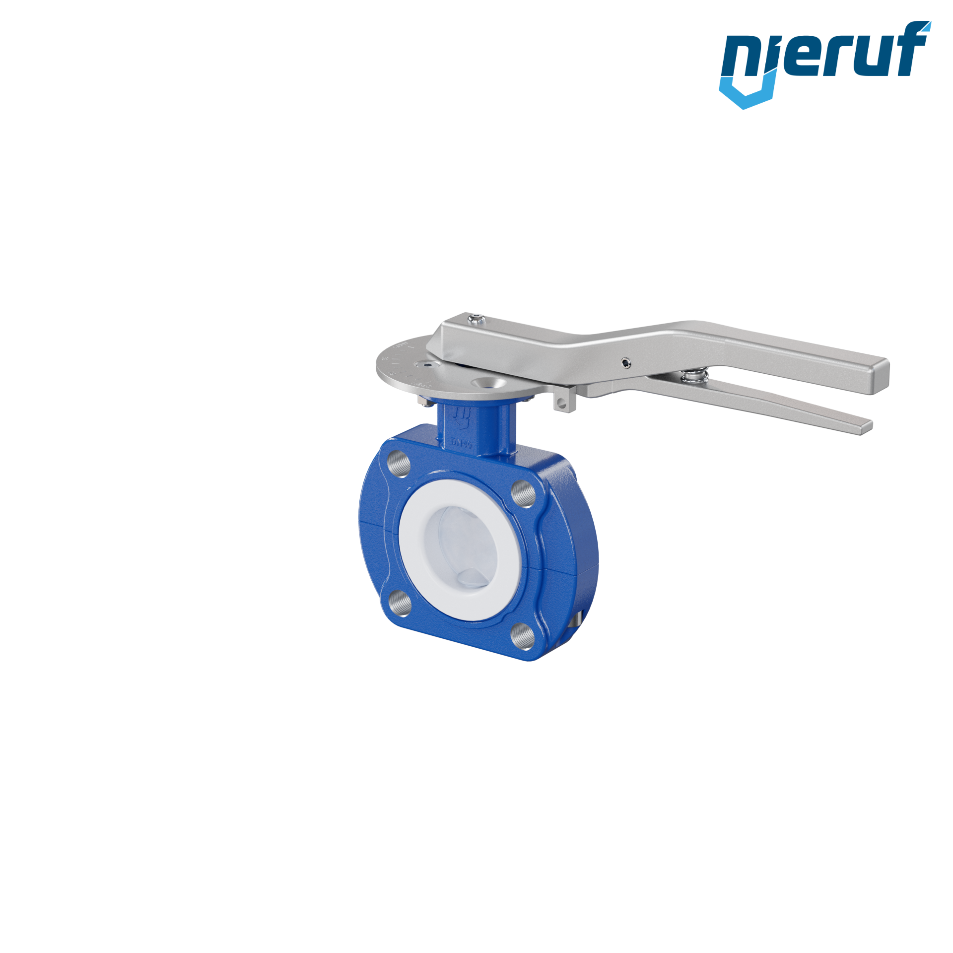 valvola a farfalla PTFE AK10 DN40 PN10-PN16 leva inserto in silicone valvola a farfalla PFA PTFE AK10 DN40 PN10-PN16 leva inserto in FKM