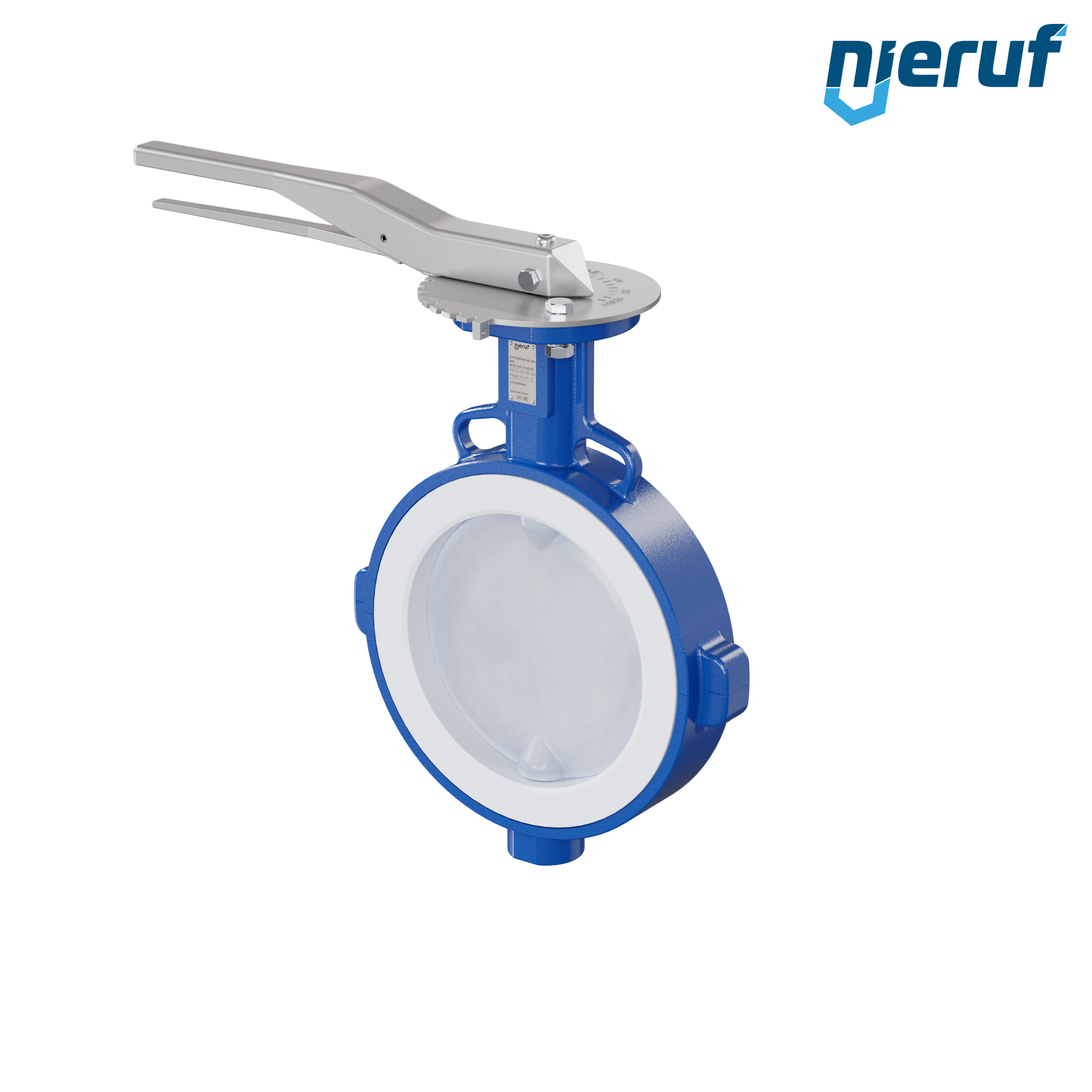 valvola a farfalla PFA PTFE AK09 DN200 ANSI150 leva inserto in FKM