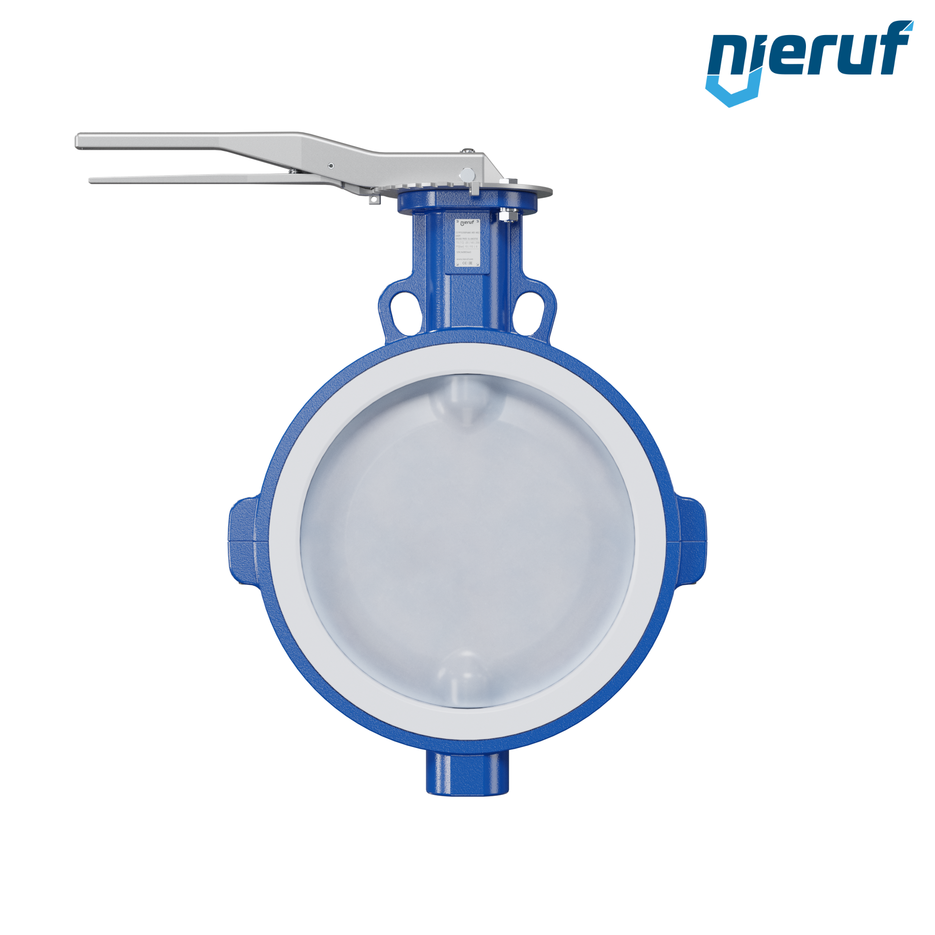 valvola a farfalla PFA PTFE AK09 DN300 PN10-PN16 leva inserto in FKM