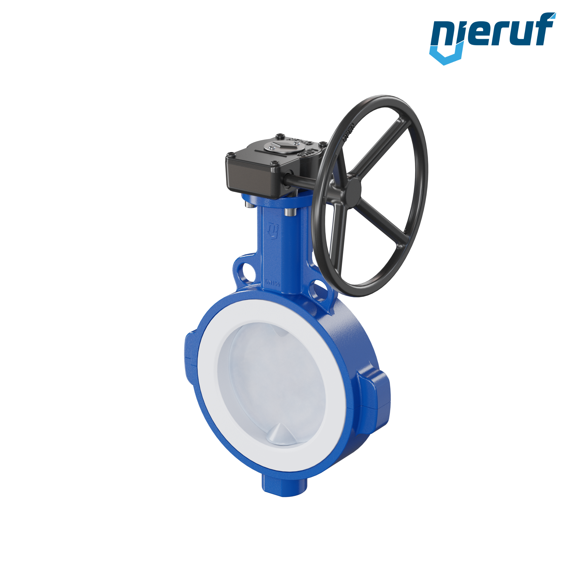 valvola a farfalla PFA PTFE AK09 DN150 ANSI150 volantino manuale inserto in FKM