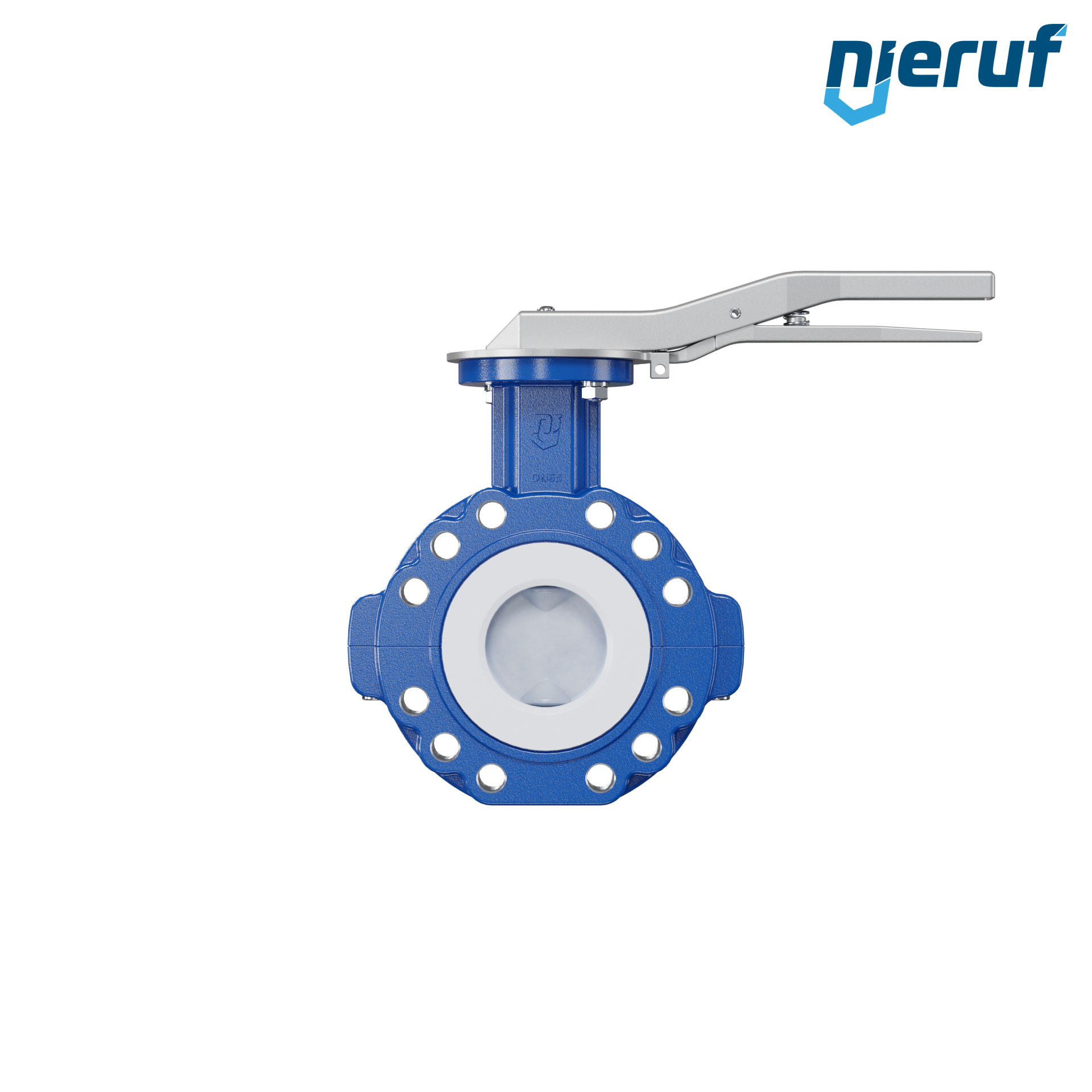 valvola a farfalla PFA PTFE AK10 DN65 PN10-PN16 leva inserto in FKM