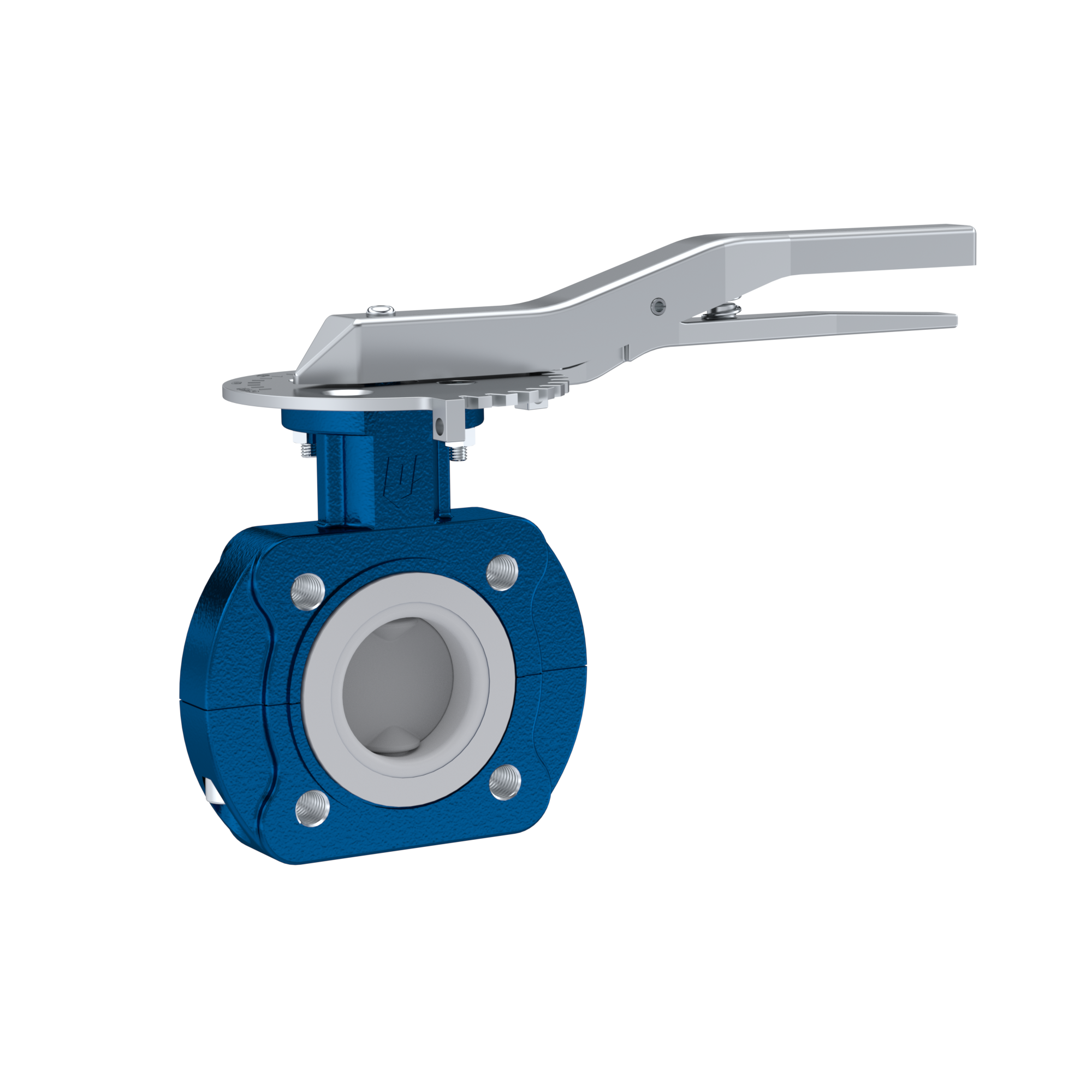 PFA-Butterfly-valve PTFE AK10 DN40 ANSI150 lever EPDM insert