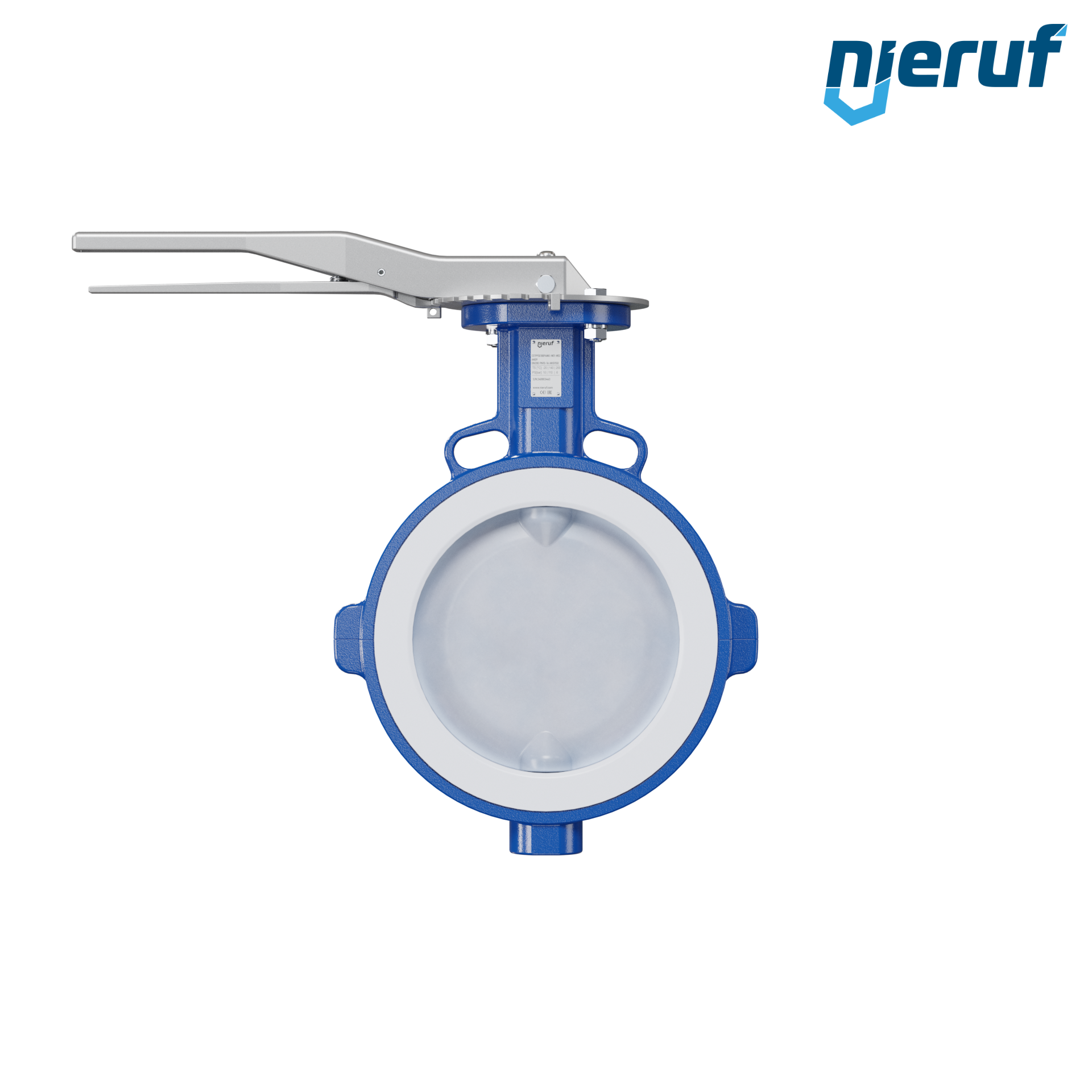 valvola a farfalla PFA PTFE AK09 DN200 ANSI150 leva inserto in FKM