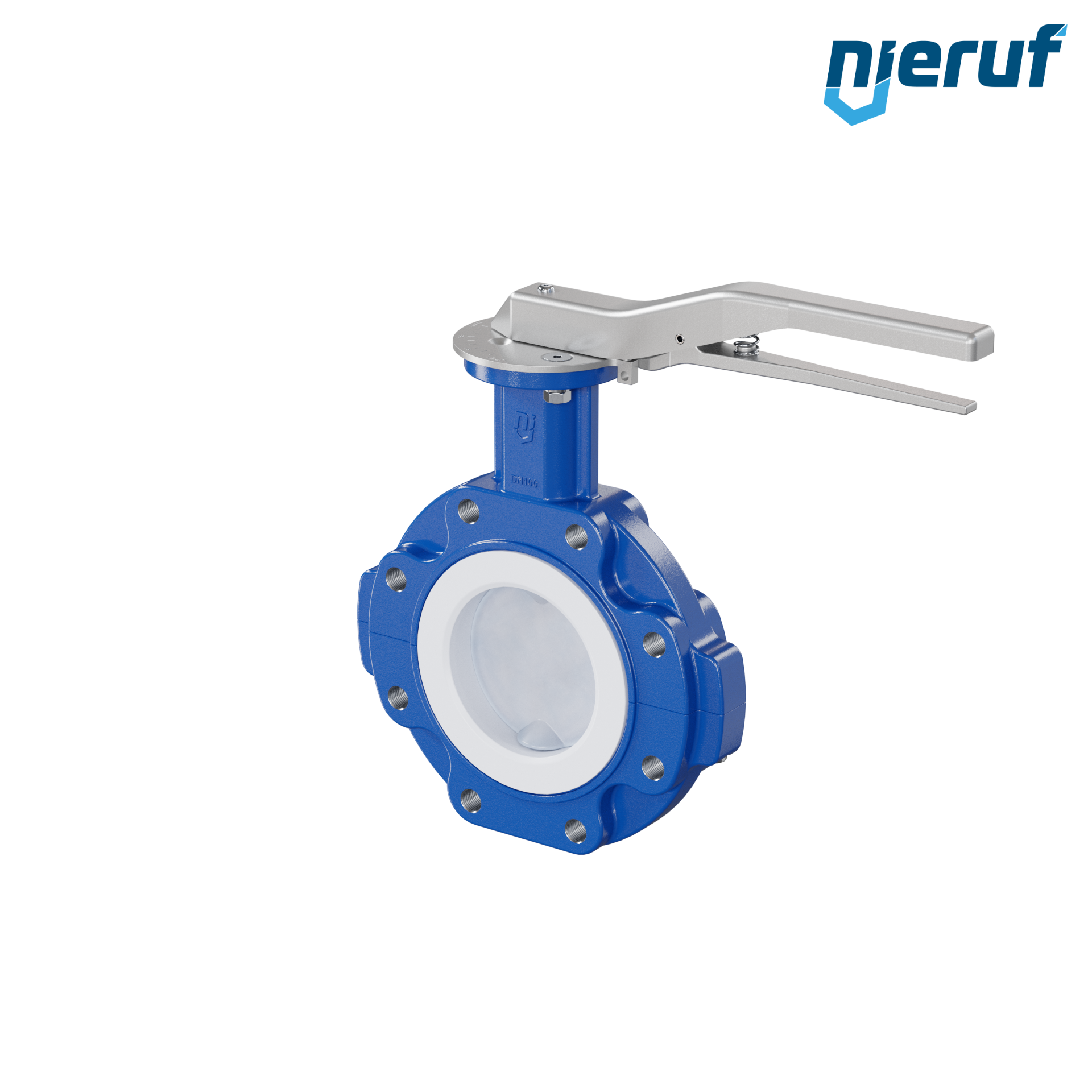 valvola a farfalla PFA PTFE AK10 DN100 ANSI150 leva inserto in FKM