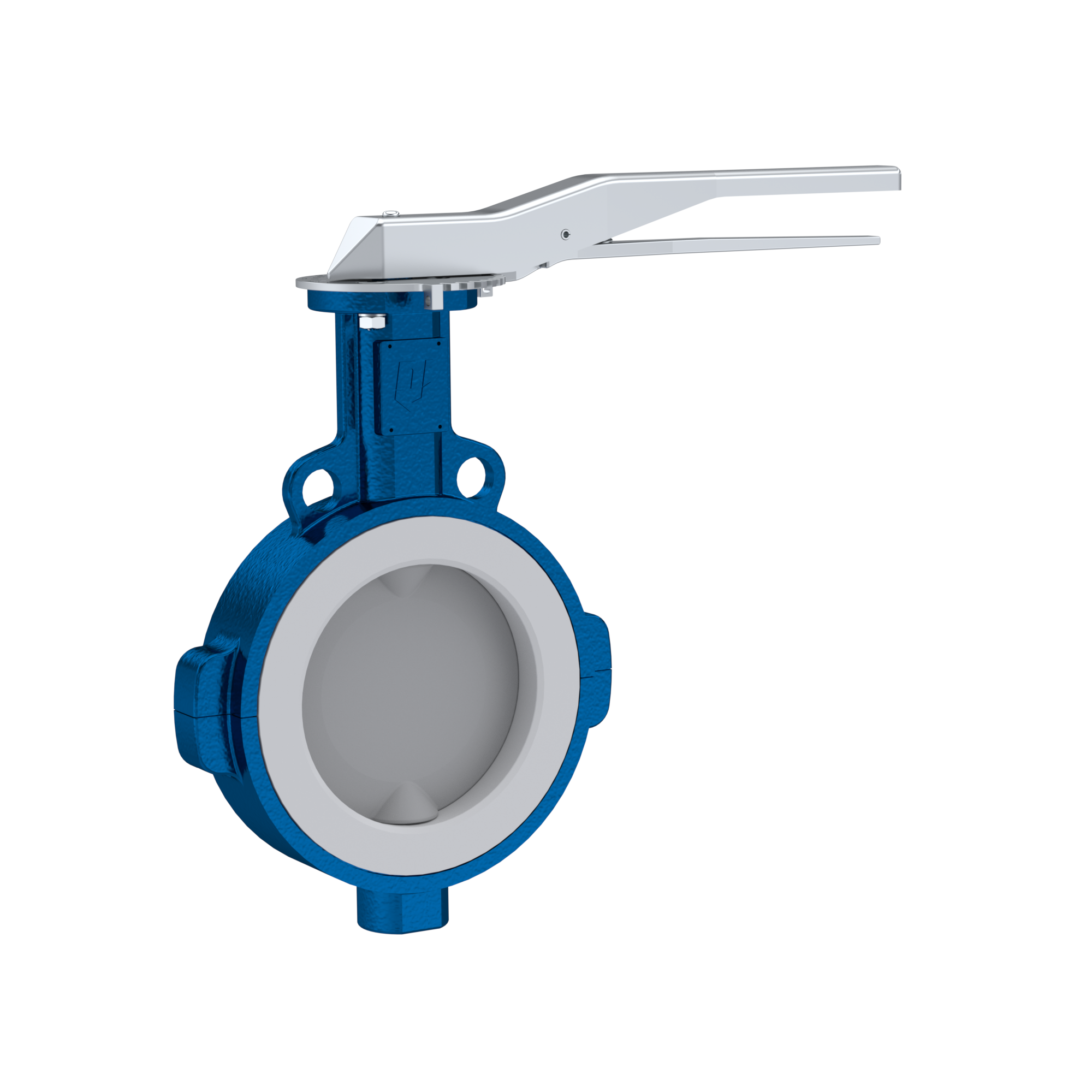PFA-Butterfly-valve PTFE AK09 DN125 PN10-PN16 lever EPDM insert