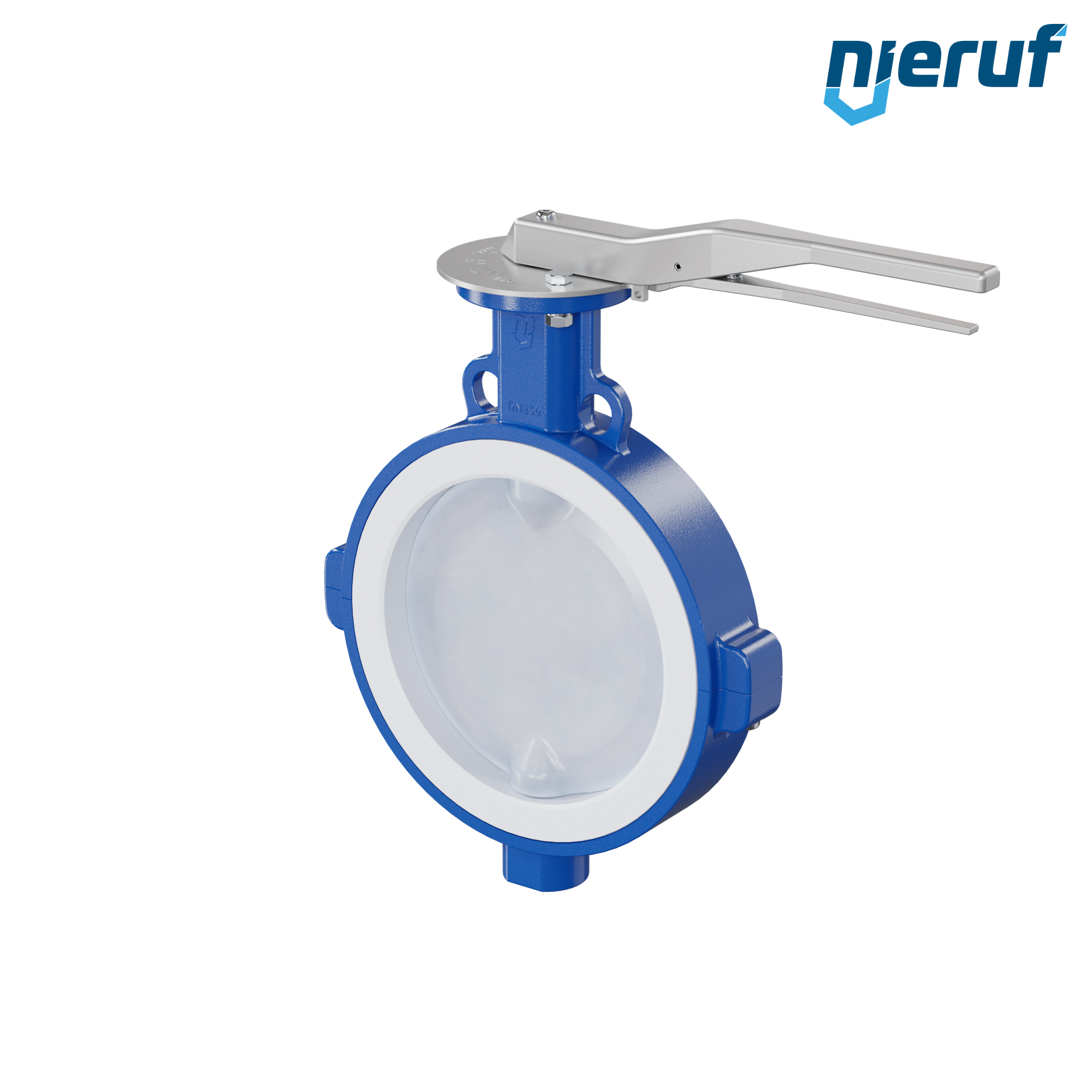 valvola a farfalla PFA PTFE AK09 DN250 ANSI150 leva inserto in FKM