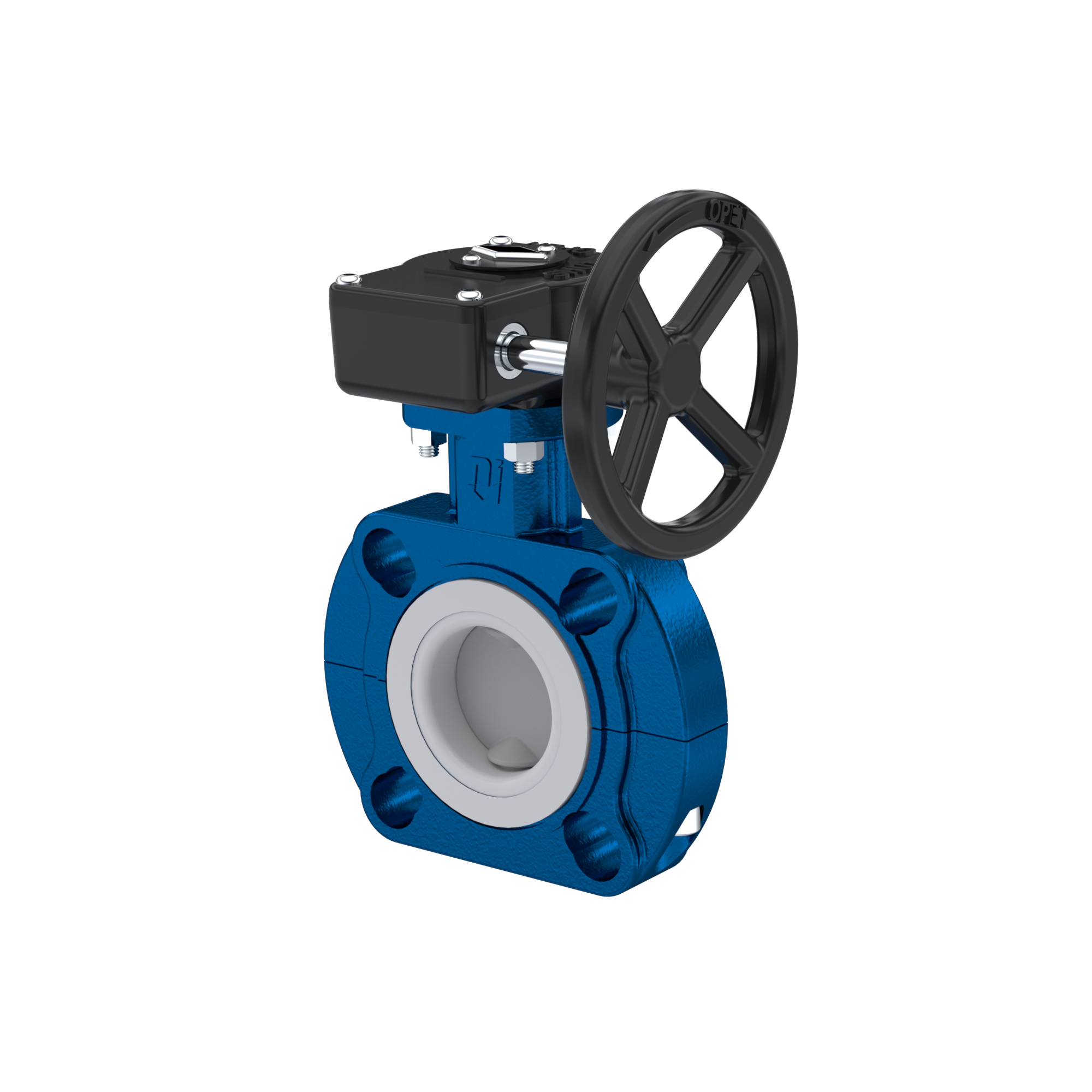 PFA-Butterfly-valve PTFE AK09 DN25 ANSI150 handwheel gearbox EPDM insert PFA-Butterfly-valve PTFE AK09 DN25 ANSI150 handwheel gearbox EPDM insert