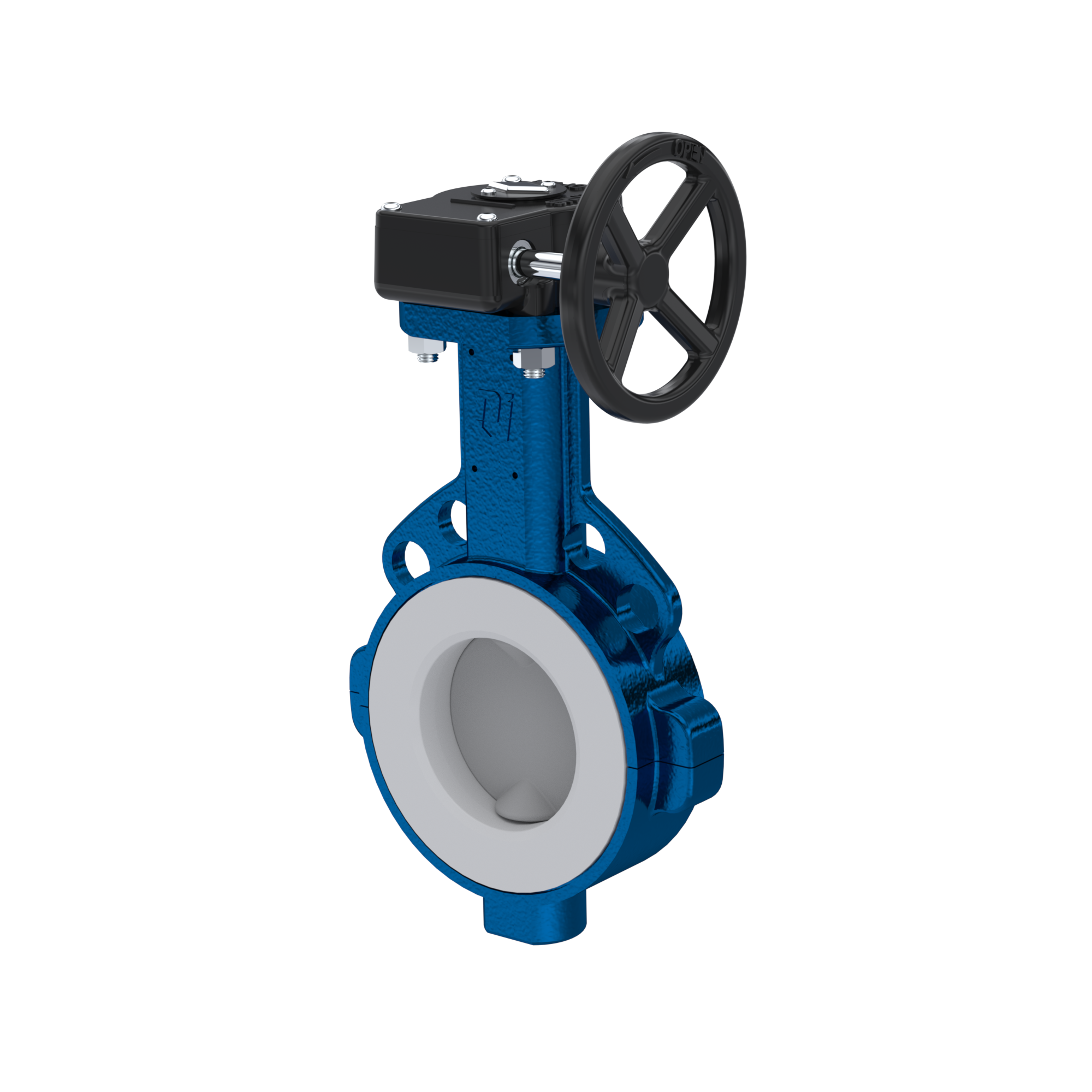valvola a farfalla PFA PTFE AK09 DN100 ANSI150 volantino manuale inserto in FKM