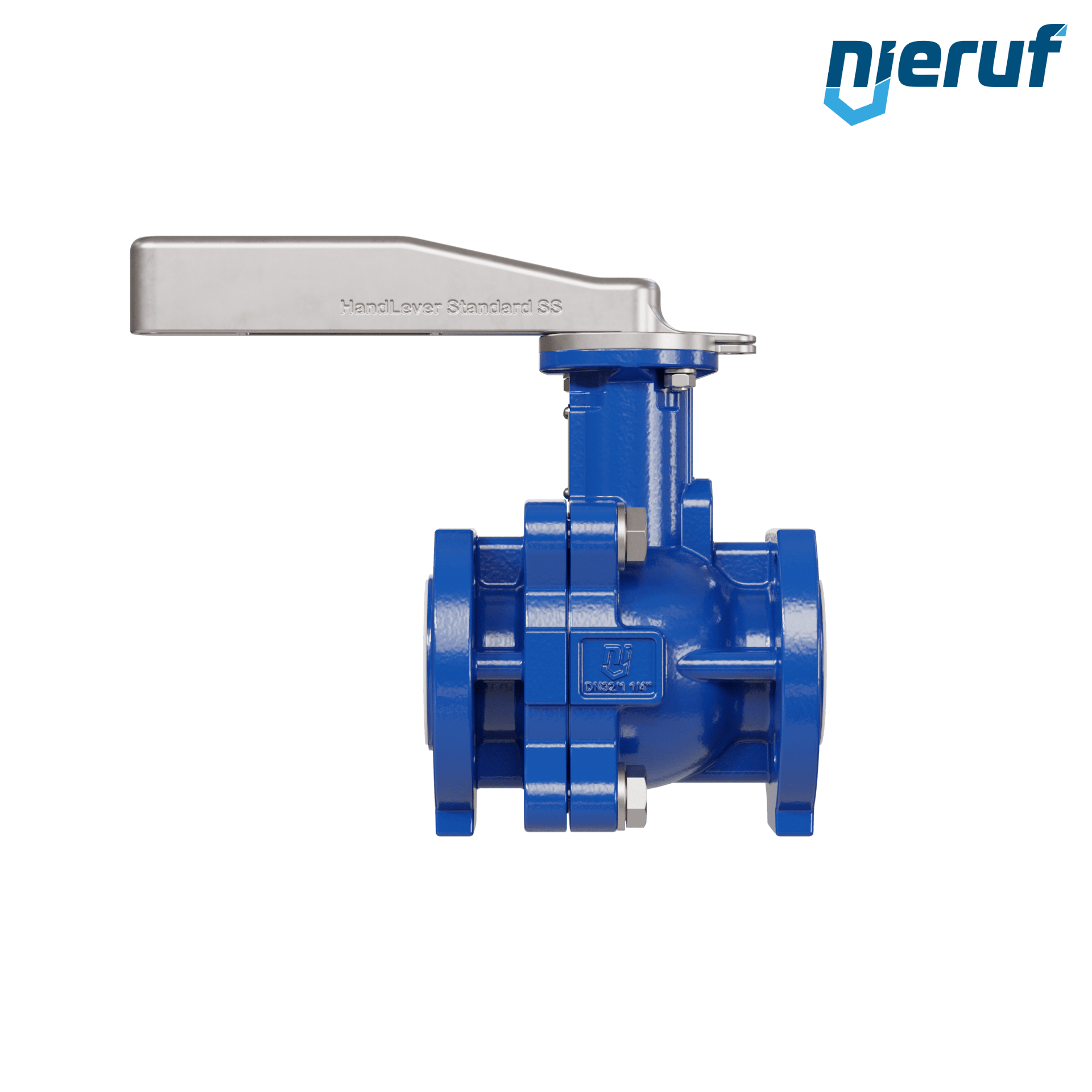 valvola a sfera flangiata PFA FK13 DN32 - 1 1/4" pollici ANSI 150 in ghisa sferoidale 5.3103 con leva in acciaio