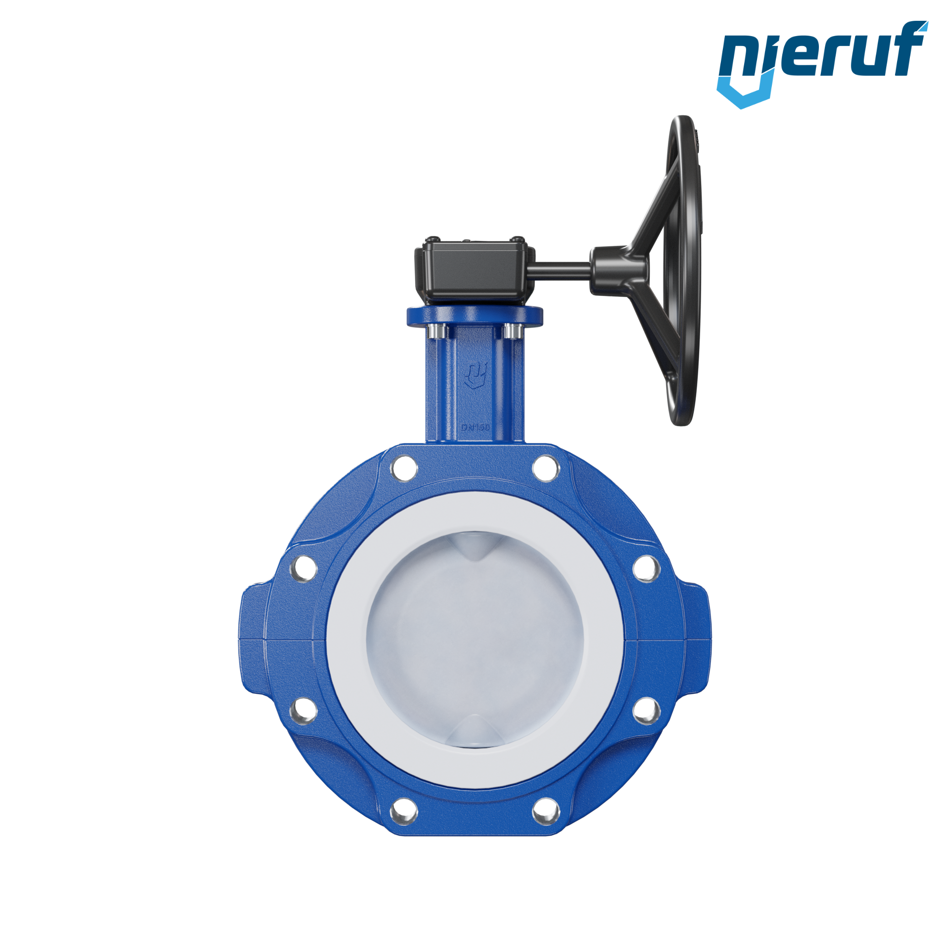 valvola a farfalla PFA PTFE AK10 DN150 ANSI150 volantino manuale inserto in FKM