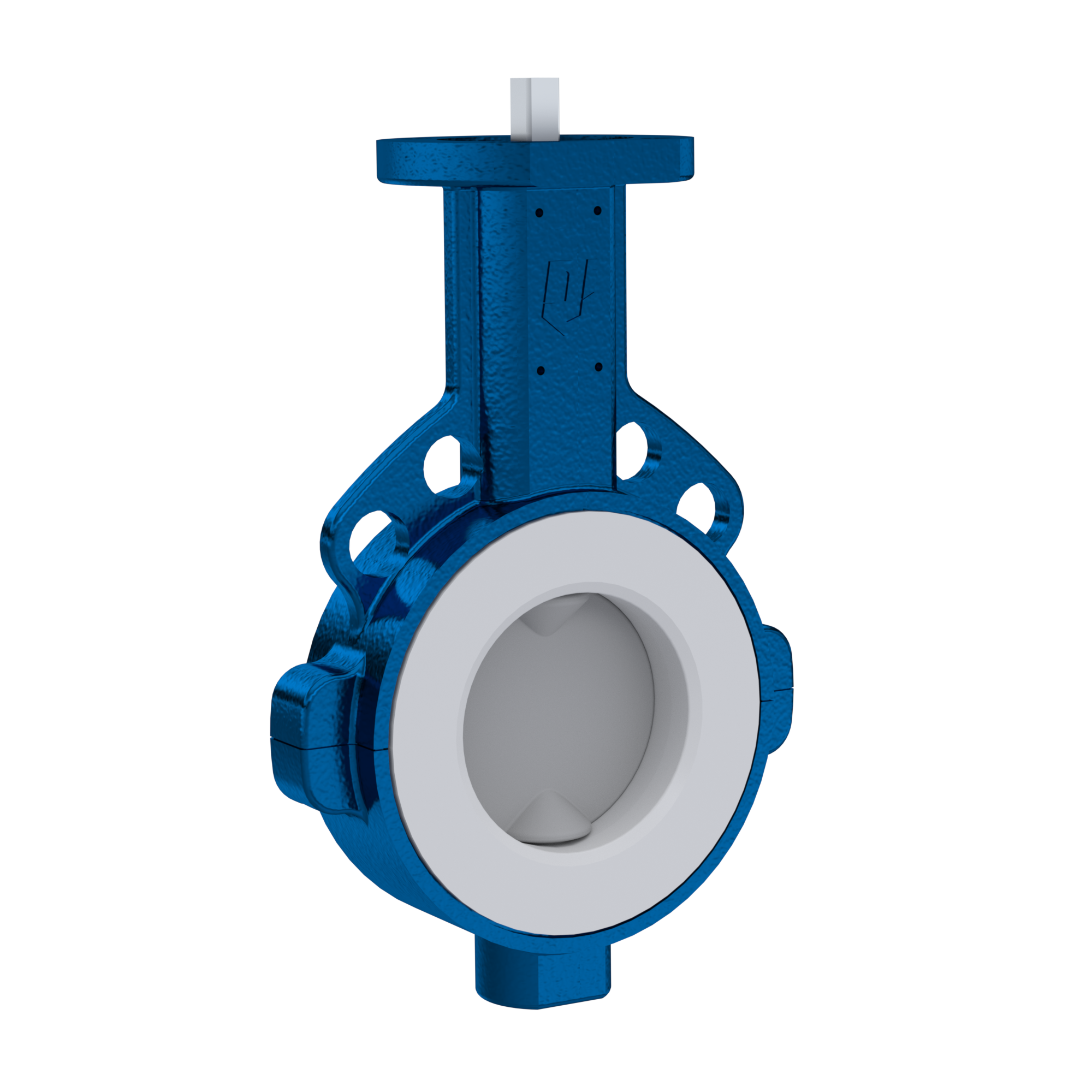 valvola a farfalla PFA PTFE AK09 DN100 PN10-PN16 senza leva inserto in EPDM