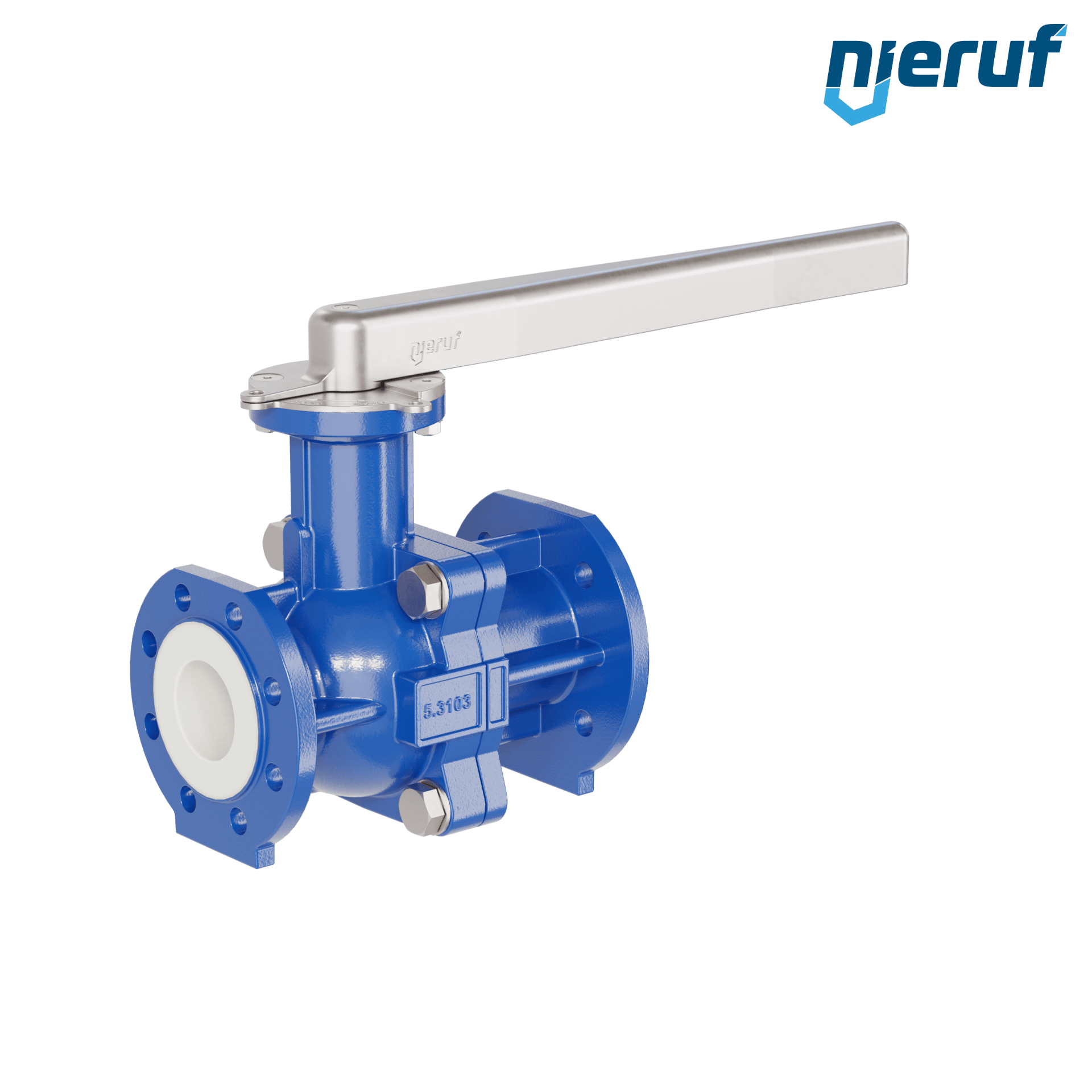 valvola a sfera flangiata PFA FK13 DN65 - 2 1/2" pollici PN10/16 in ghisa sferoidale 5.3103 con leva in acciaio