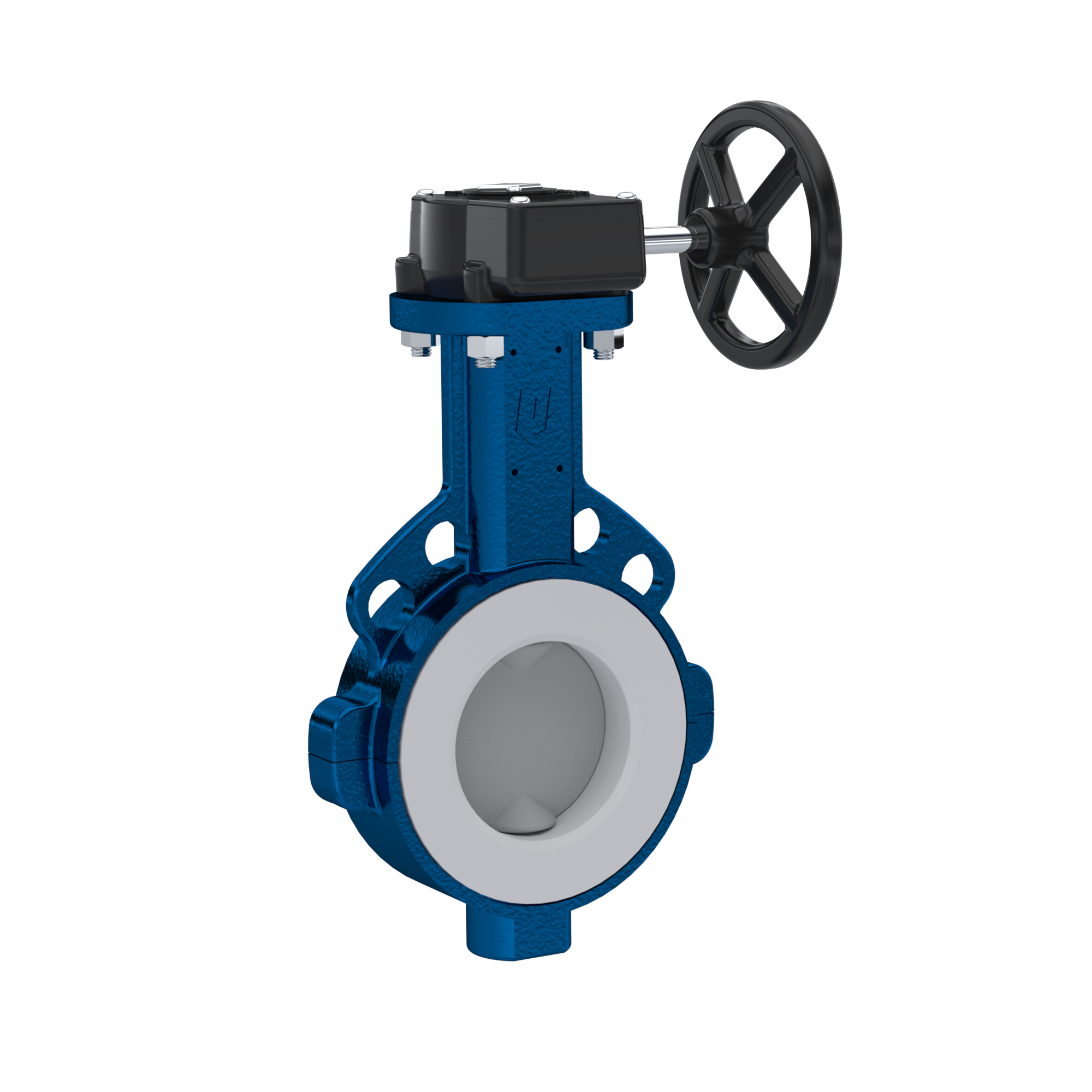 valvola a farfalla PFA PTFE AK09 DN100 ANSI150 volantino manuale inserto in FKM